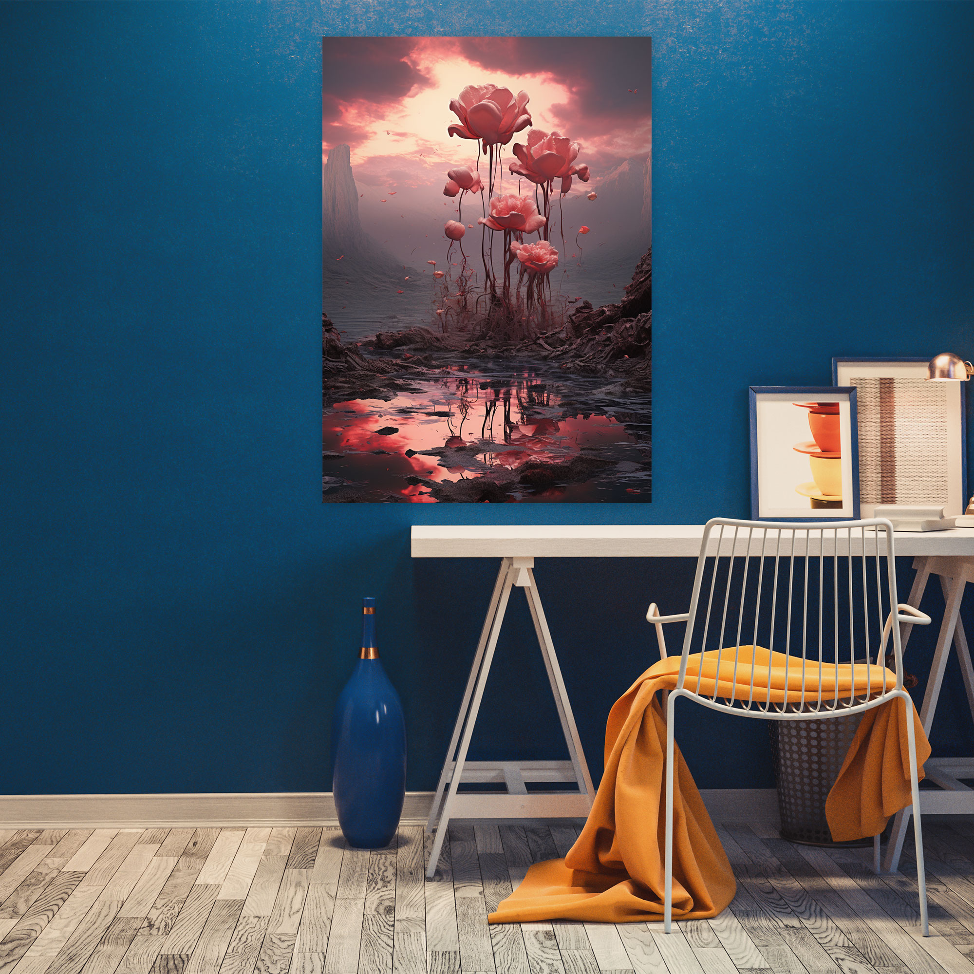 Bleeding Flowers Wall Decoration - Bleeding Flowers, Canvas, Canvas Wall Art, Wall Art