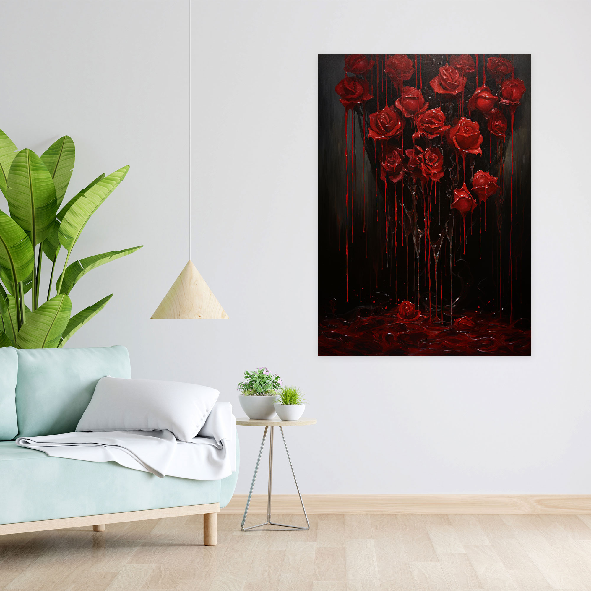 Bleeding Flowers Canvas Print - Bleeding Flowers, Dark Wall Art, Bleeding Flowers Canvas Print, Moody Wall Decoration
