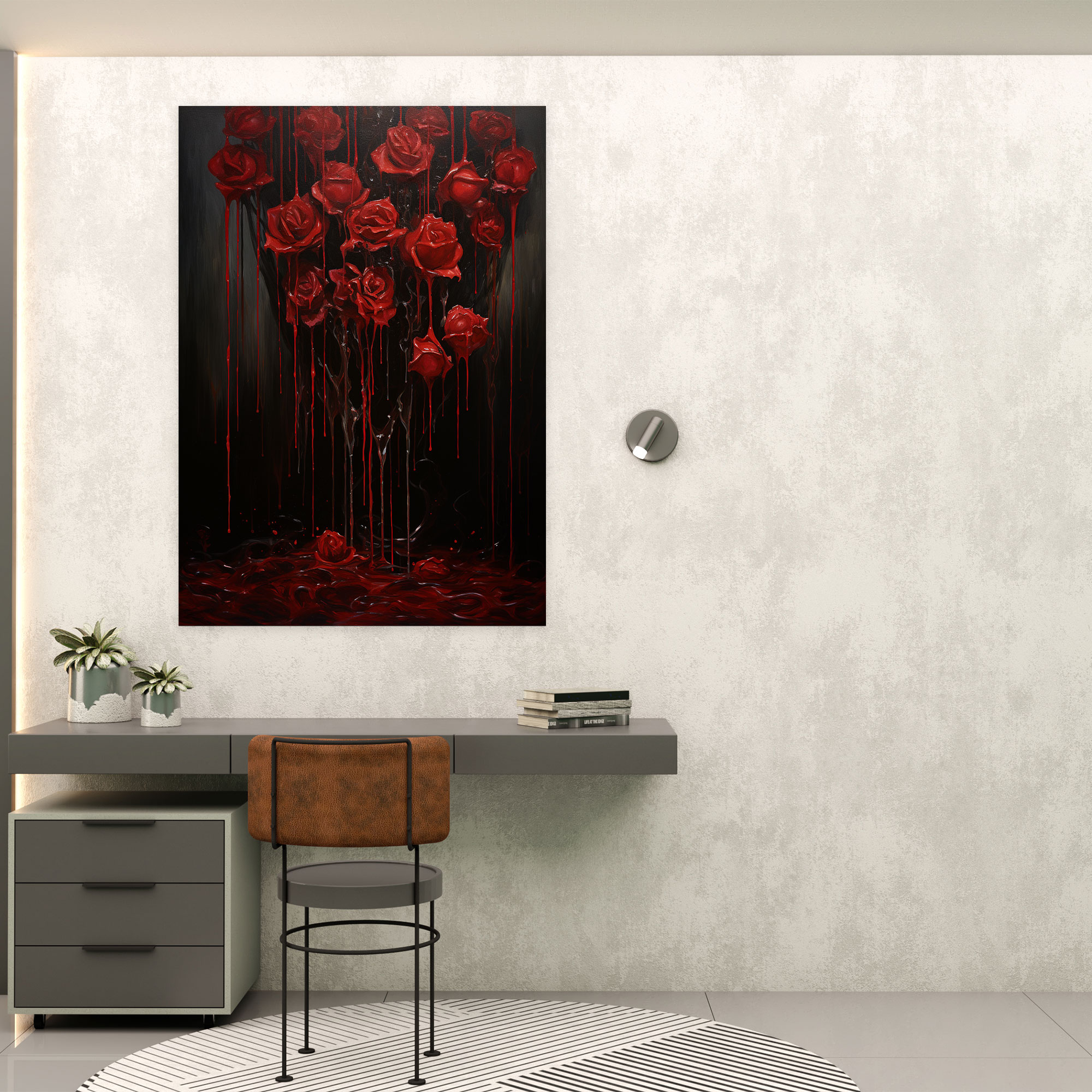 Bleeding Flowers Canvas Print - Bleeding Flowers, Dark Wall Art, Bleeding Flowers Canvas Print, Moody Wall Decoration