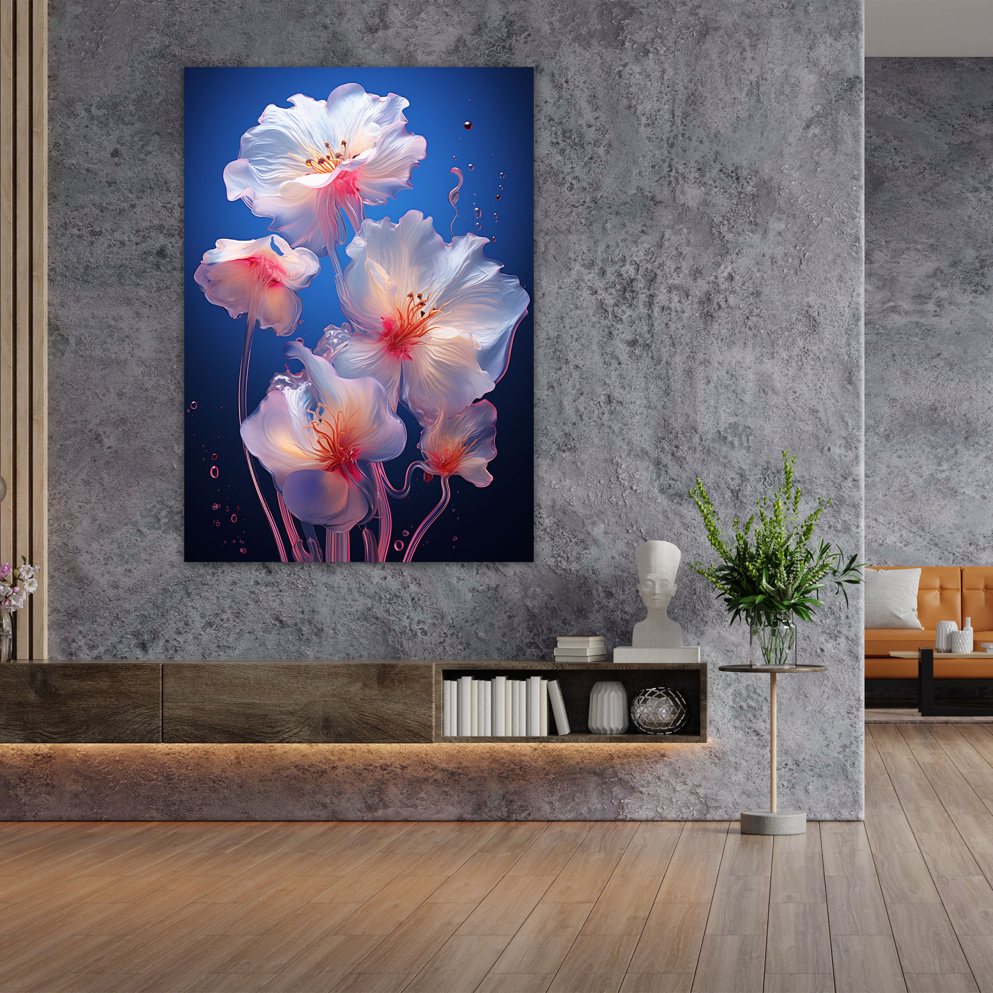 Bleeding Flowers Canvas Print - Bleeding Flowers, Delicate Wall Decoration, Otherworldly, Home Decoration