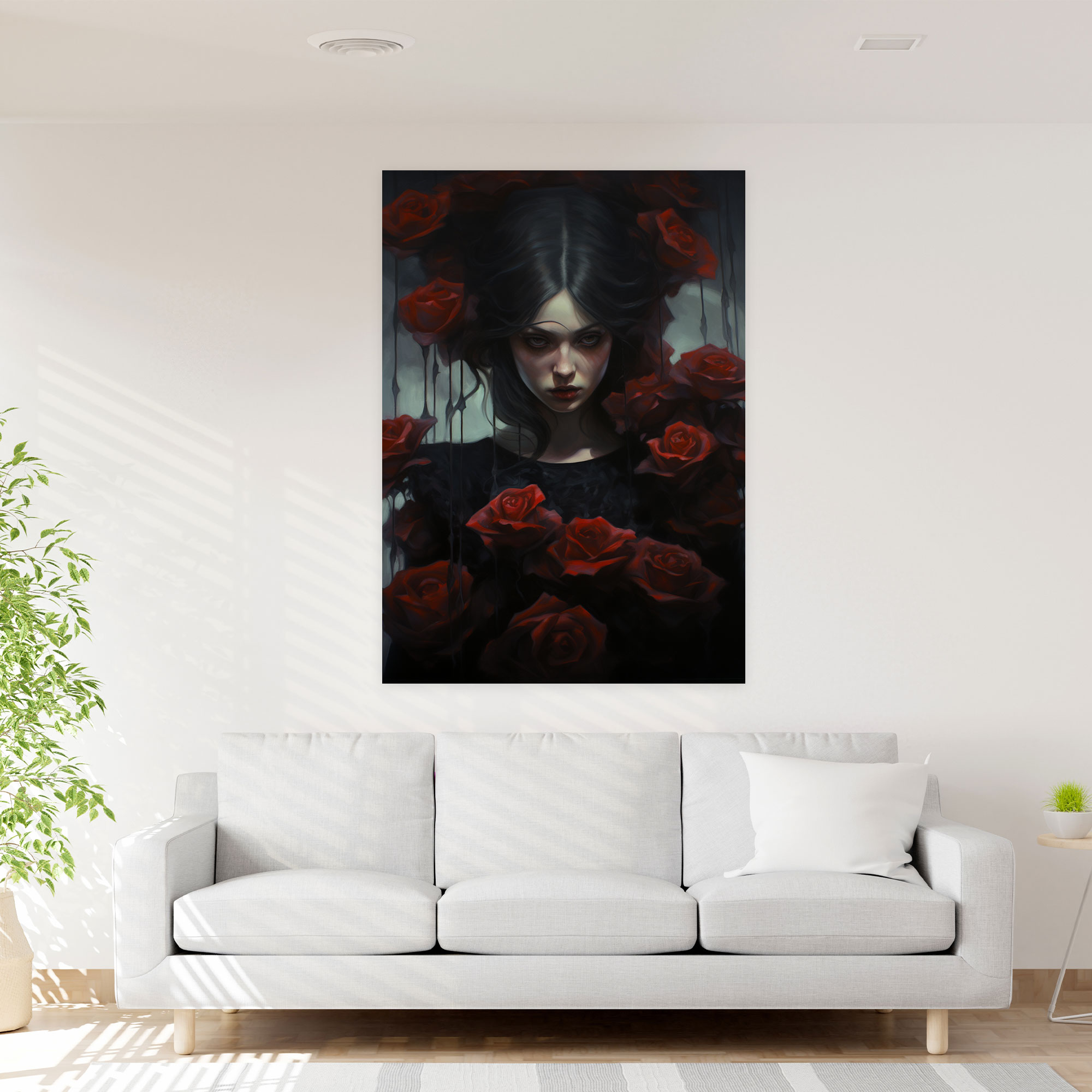 Bleeding Flowers Canvas Print - Bleeding Flowers, Eerie, Black Roses, Canvas