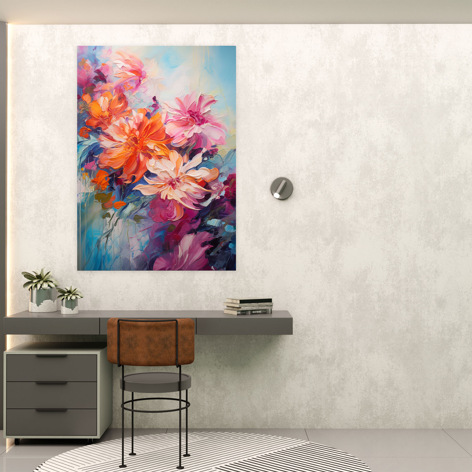 Bleeding Flowers Canvas Print - Bleeding Flowers, Impressionist Wall Art, Canvas Wall Art, Vibrant Wall Decoration