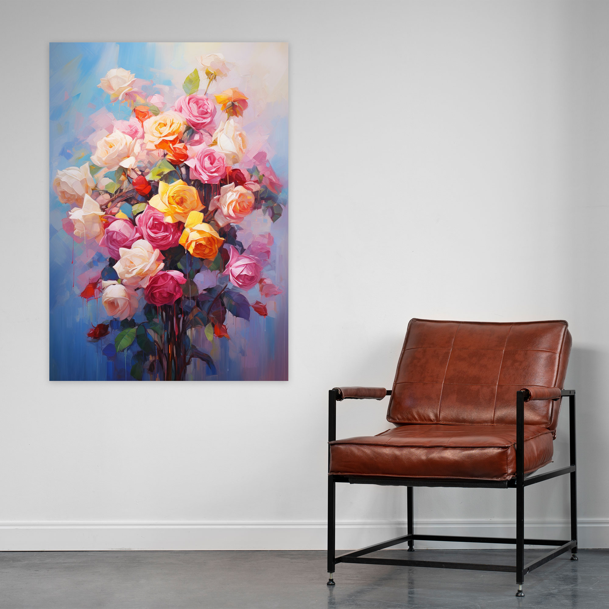 Bleeding Roses Impressionist Wall Art - Bleeding Flowers, Canvas Print, Bleeding Flowers, Wall Art