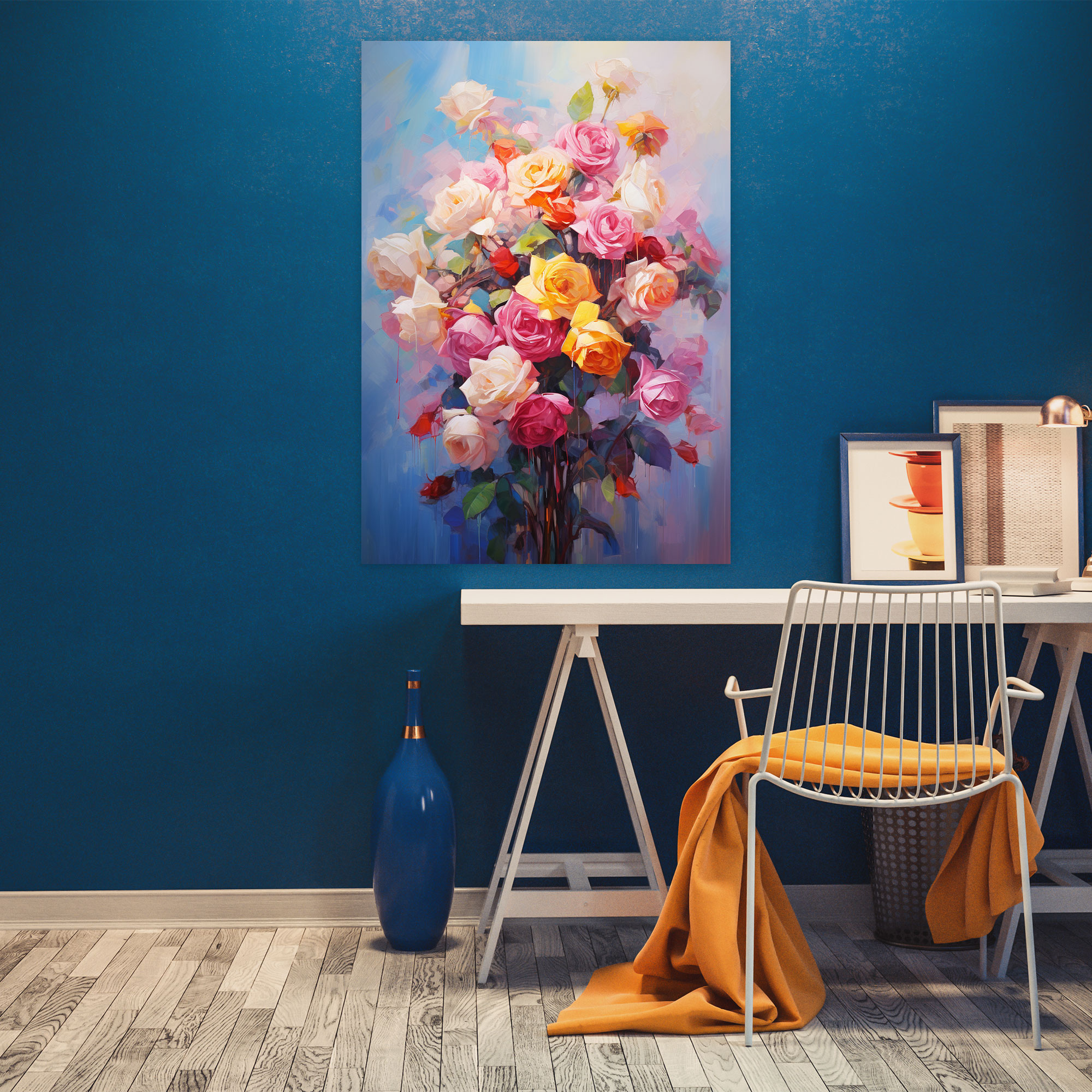 Bleeding Roses Impressionist Wall Art - Bleeding Flowers, Canvas Print, Bleeding Flowers, Wall Art
