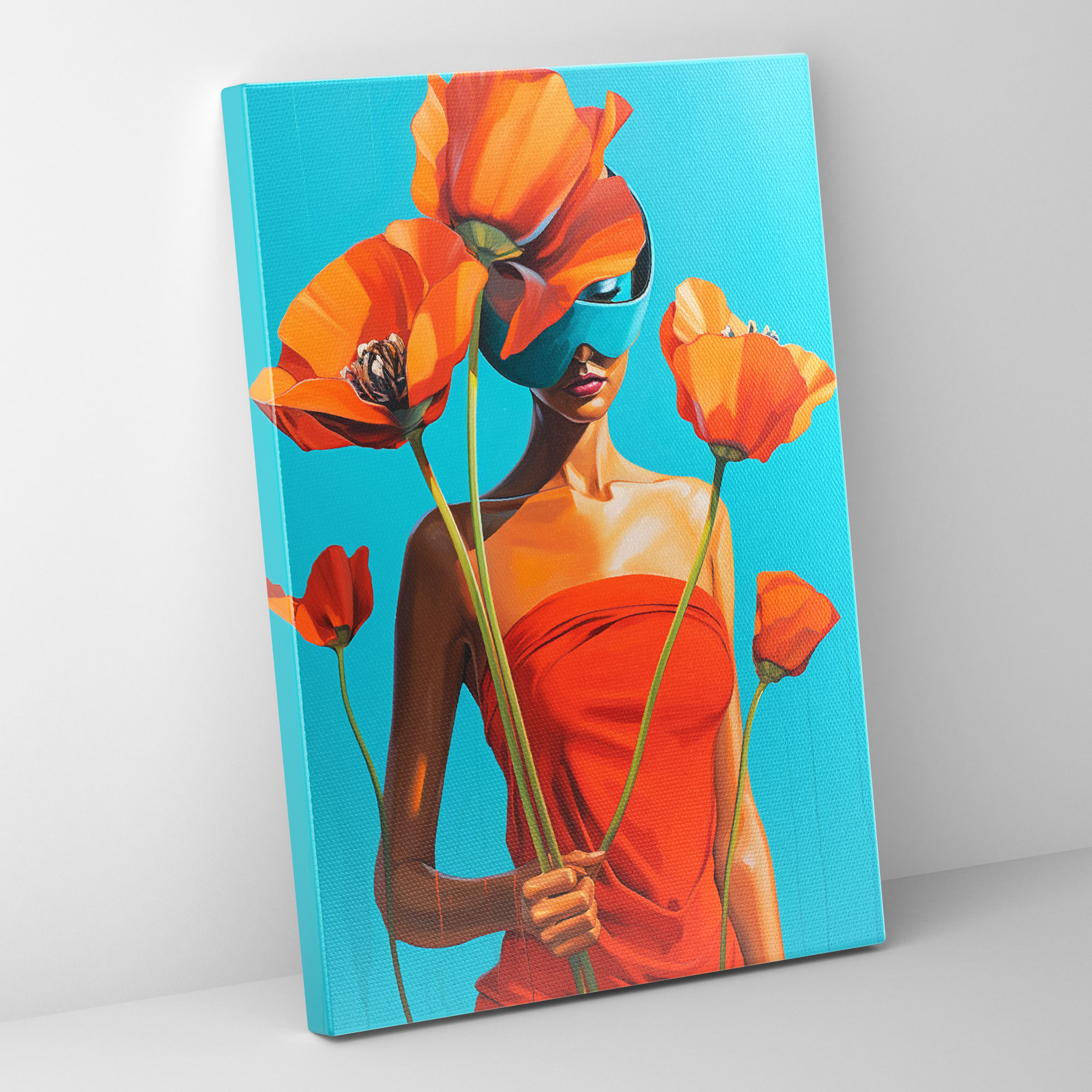 Canlı Çiçekler Pop Art Kanvas Tablo - Kanayan Çiçekler Kanvas Duvar Sanatı Duvar Sanatı Kanvas