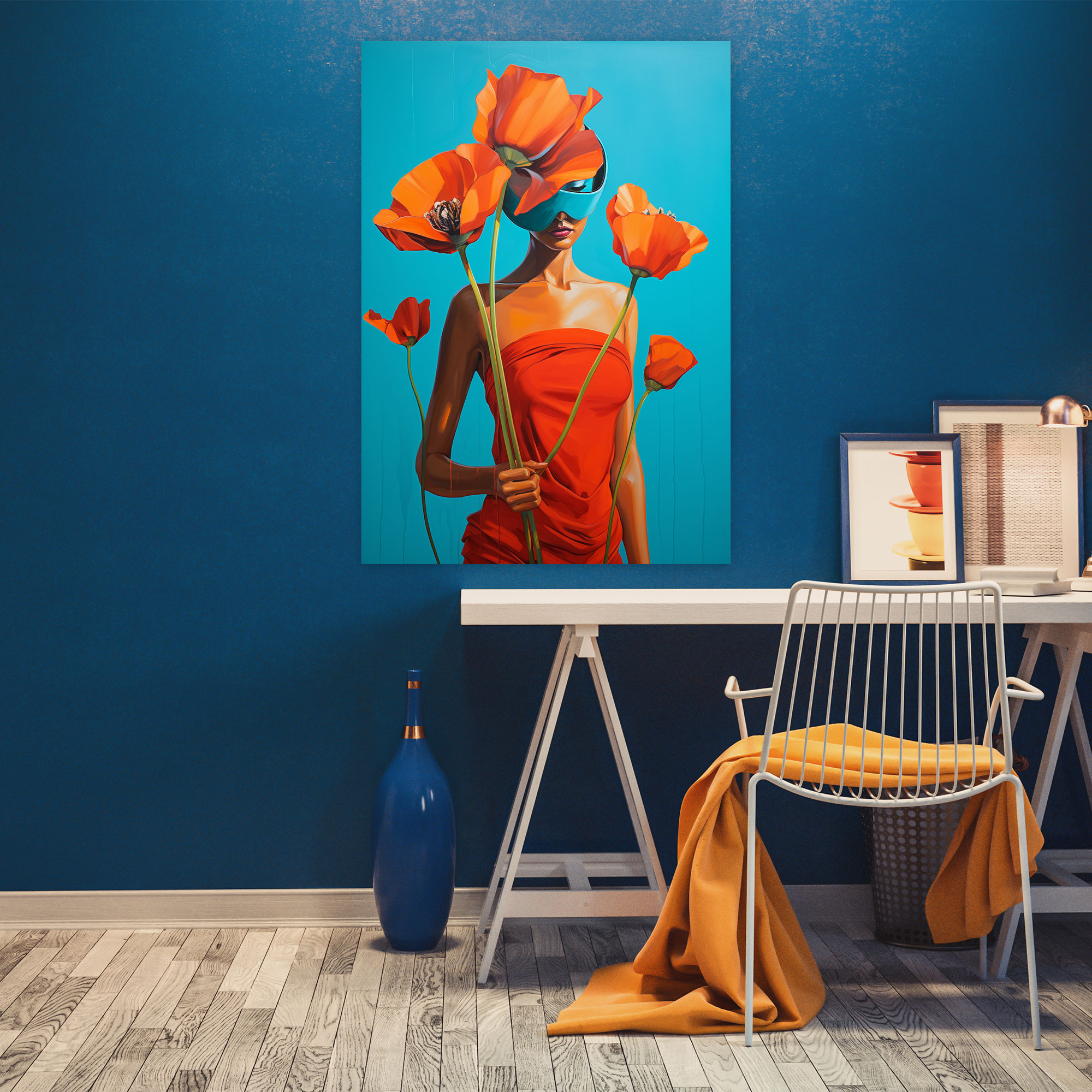 Canlı Çiçekler Pop Art Kanvas Tablo - Kanayan Çiçekler Kanvas Duvar Sanatı Duvar Sanatı Kanvas