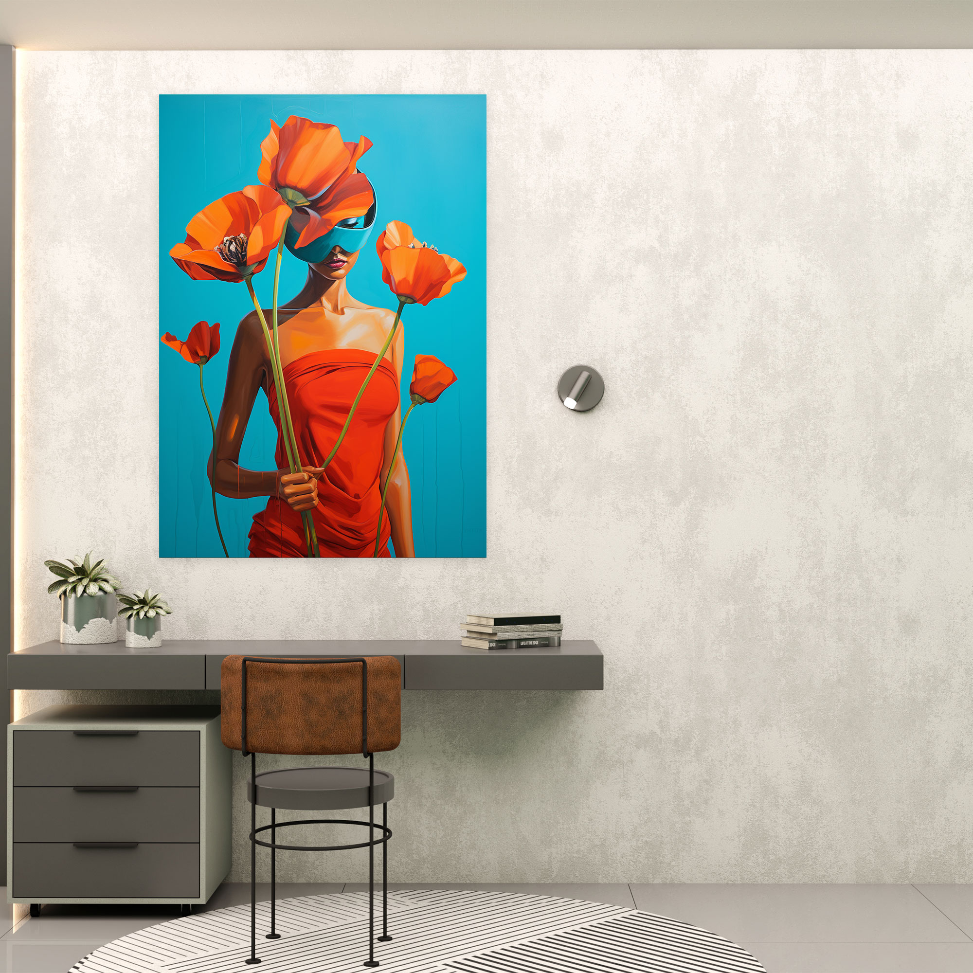 Canlı Çiçekler Pop Art Kanvas Tablo - Kanayan Çiçekler Kanvas Duvar Sanatı Duvar Sanatı Kanvas