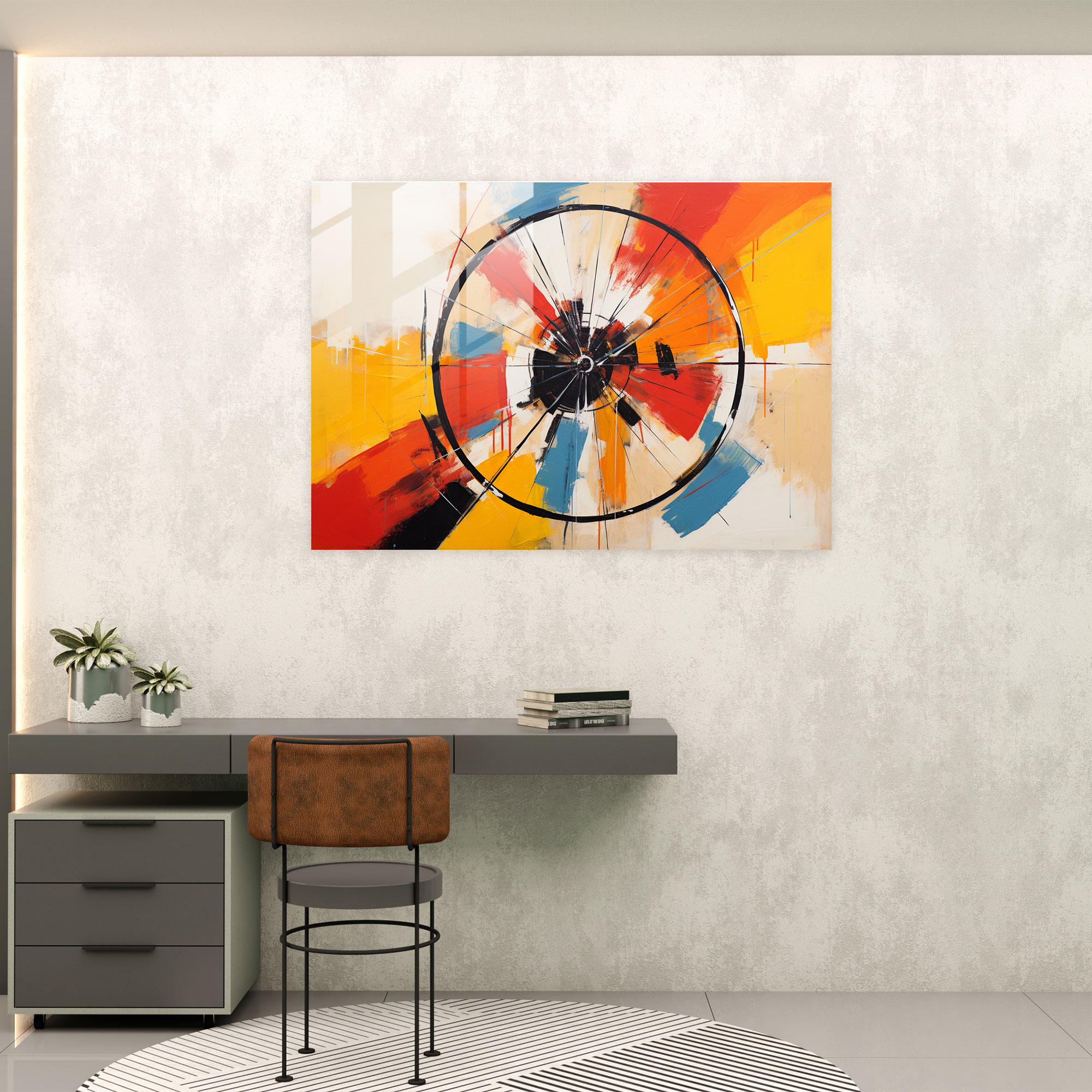 Bicycle Glass Wall Art - Bicycle, Movement, Acrylic Painting, Abstract Painting