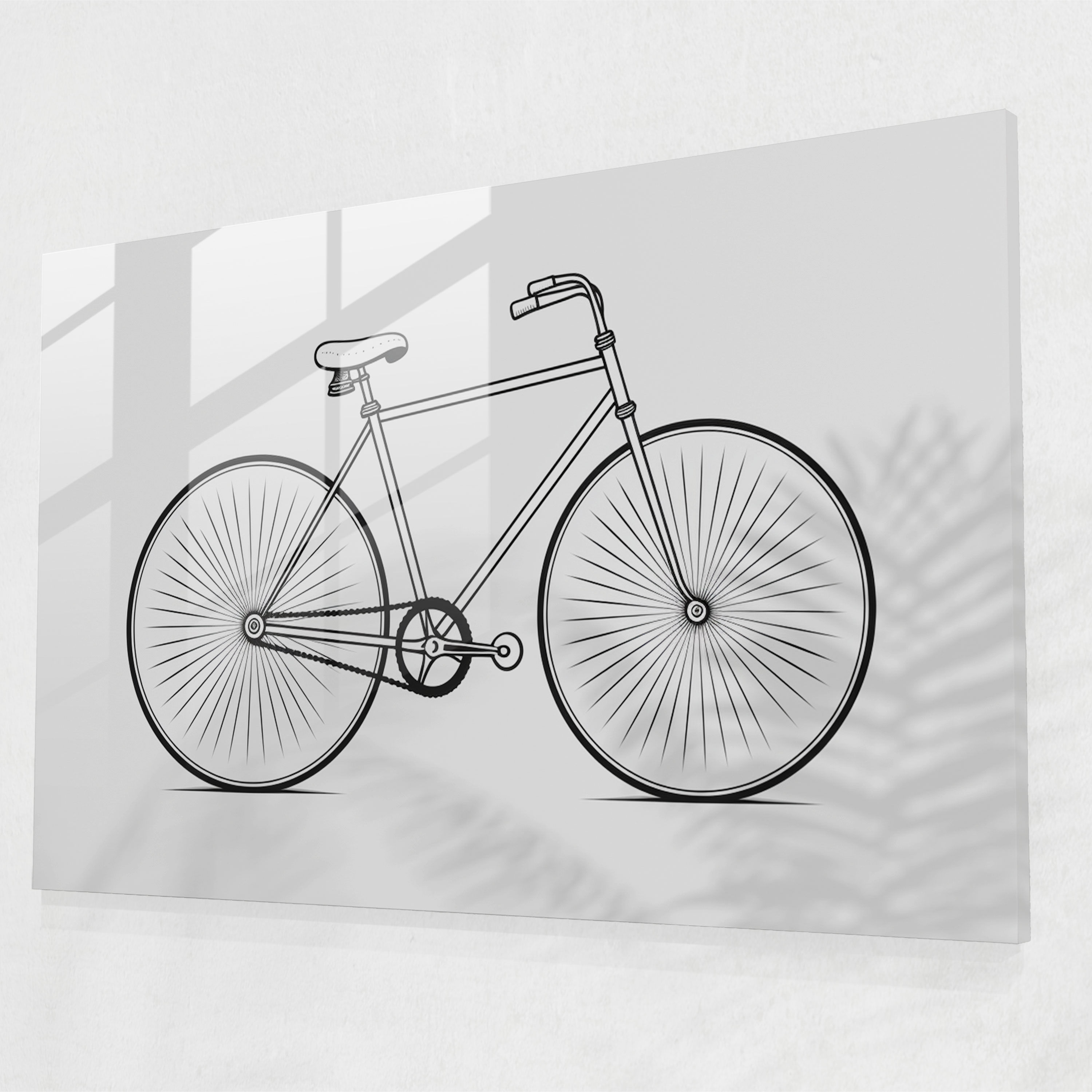 Minimalist Bicycle Glass Wall Art - Bicycle, Glass Art, Modern Art, Elegant Design
