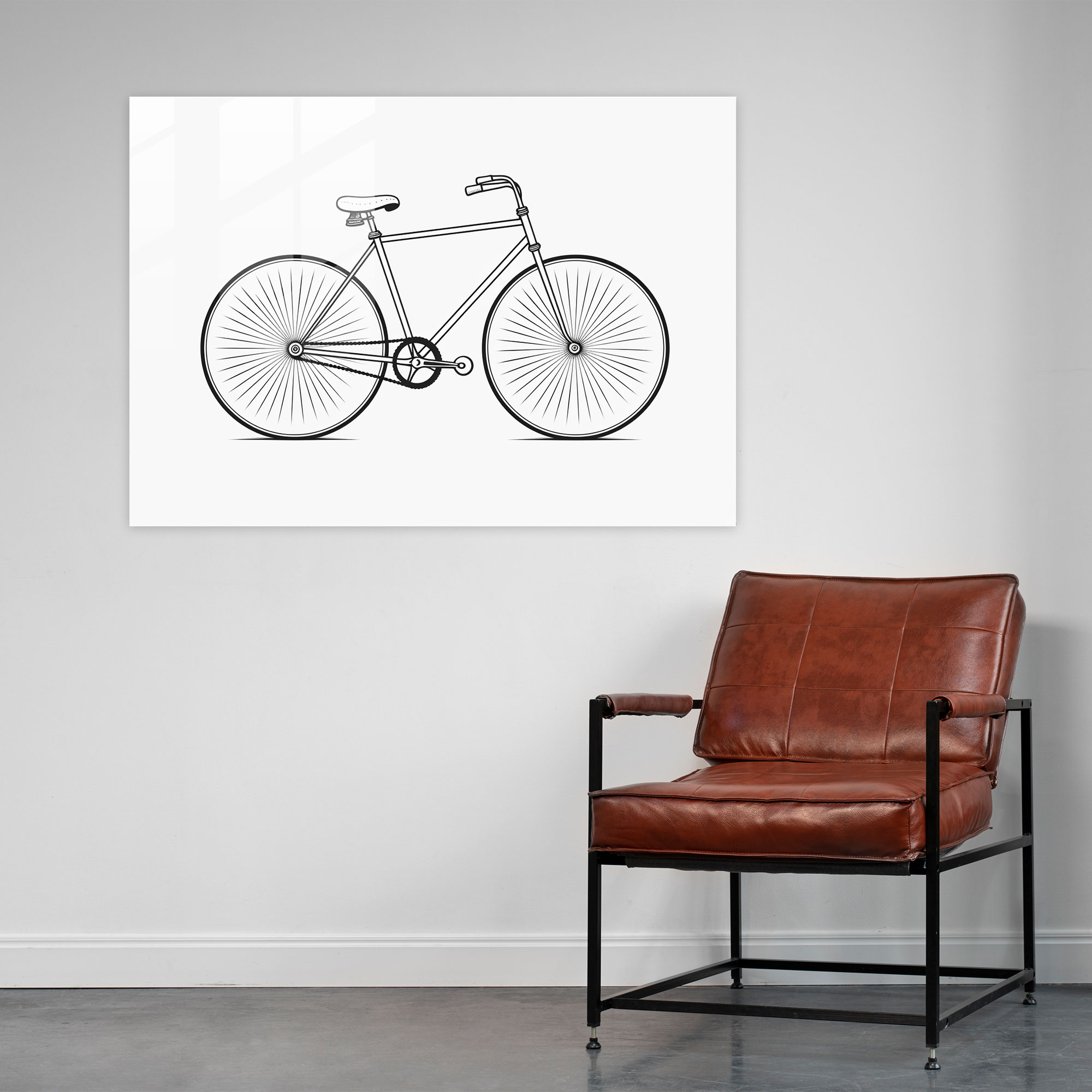 Minimalist Bicycle Glass Wall Art - Bicycle, Glass Art, Modern Art, Elegant Design