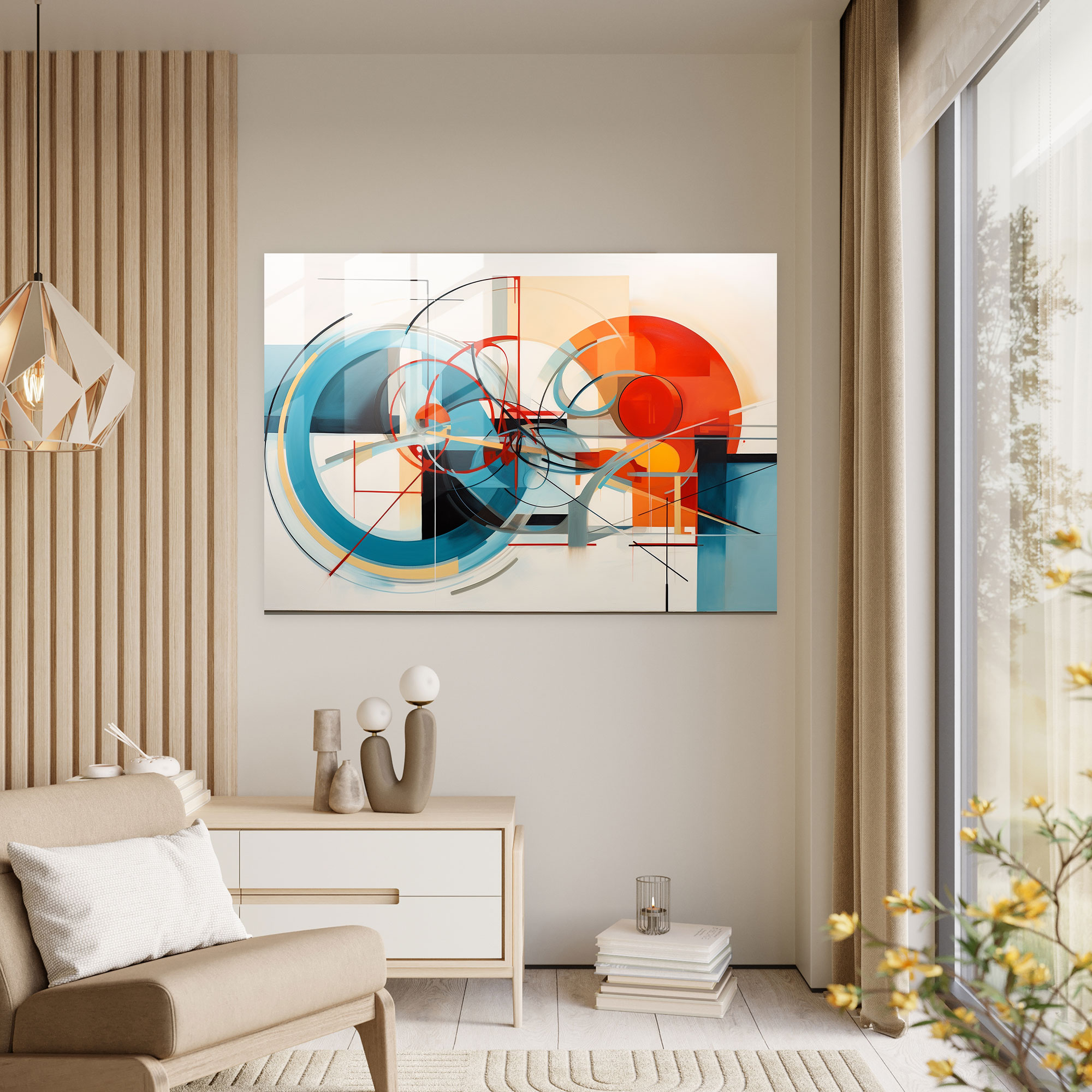 Geometric Bicycle Glass Print - Bicycle, Glass Print, Wall Decoration, Shapes