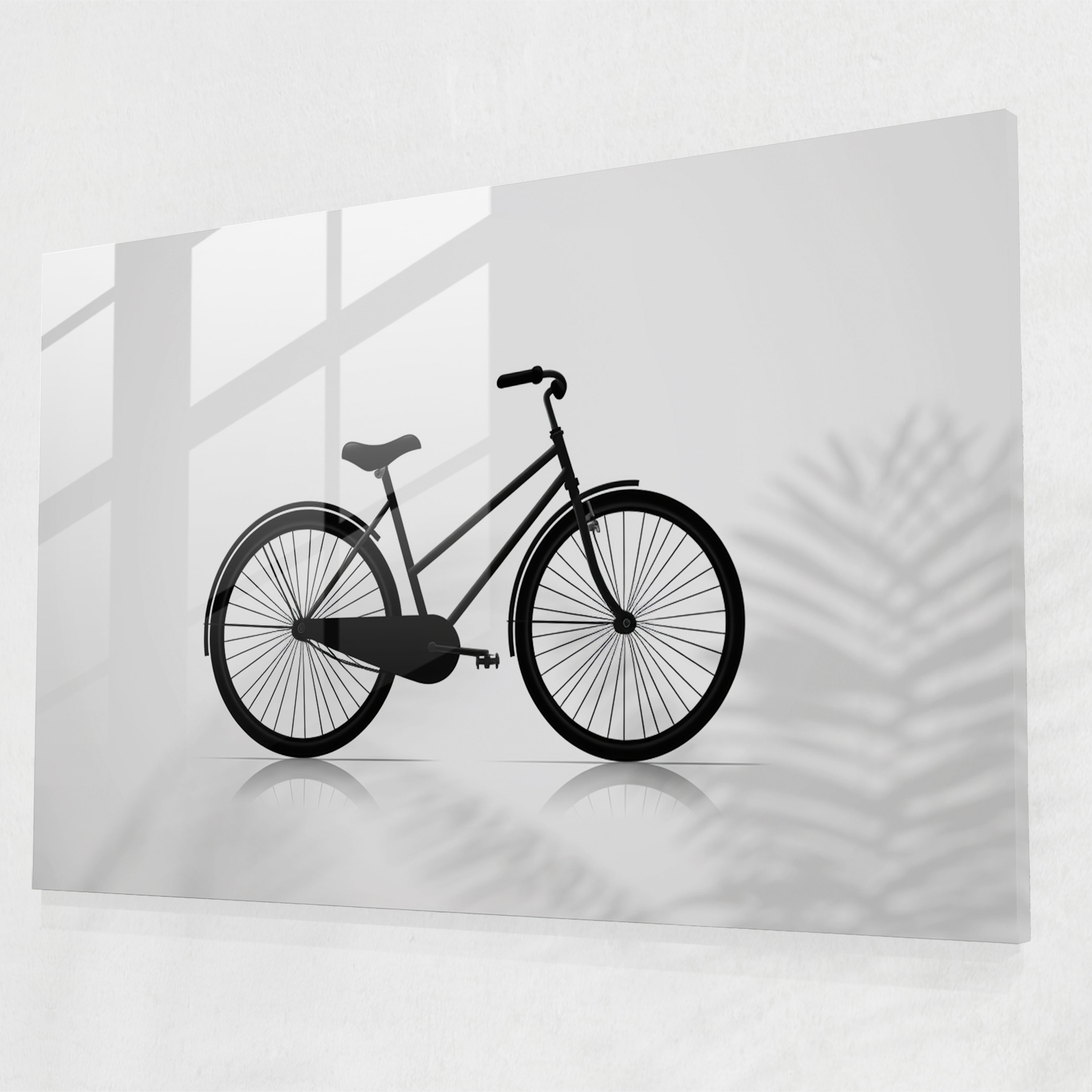 Bicycle Glass Wall Art - Bicycle, Wall Decoration, Bicycle, Black