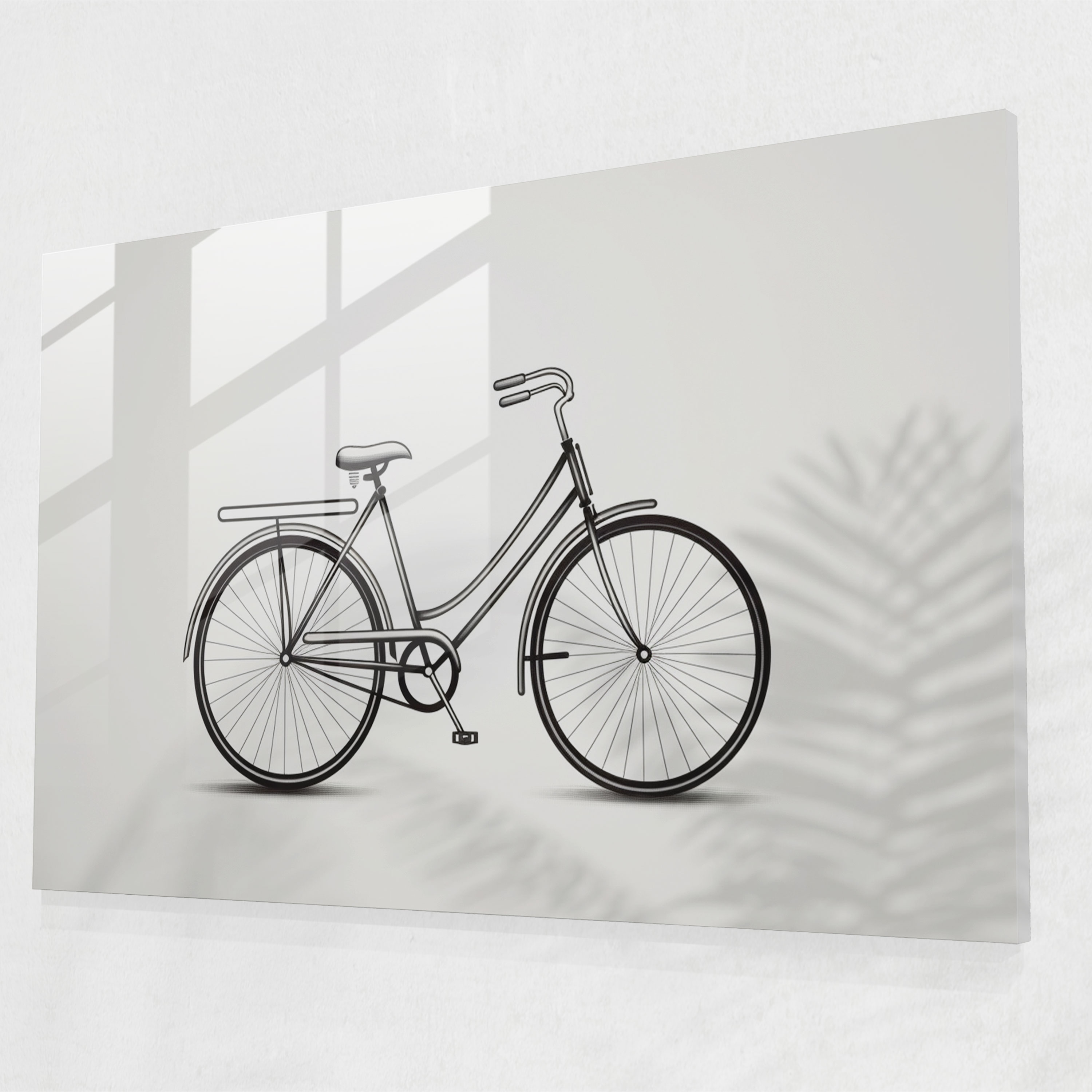 Minimalist Bicycle Glass Wall Art - Bicycle, Elegant, Home Decoration, Modern Art