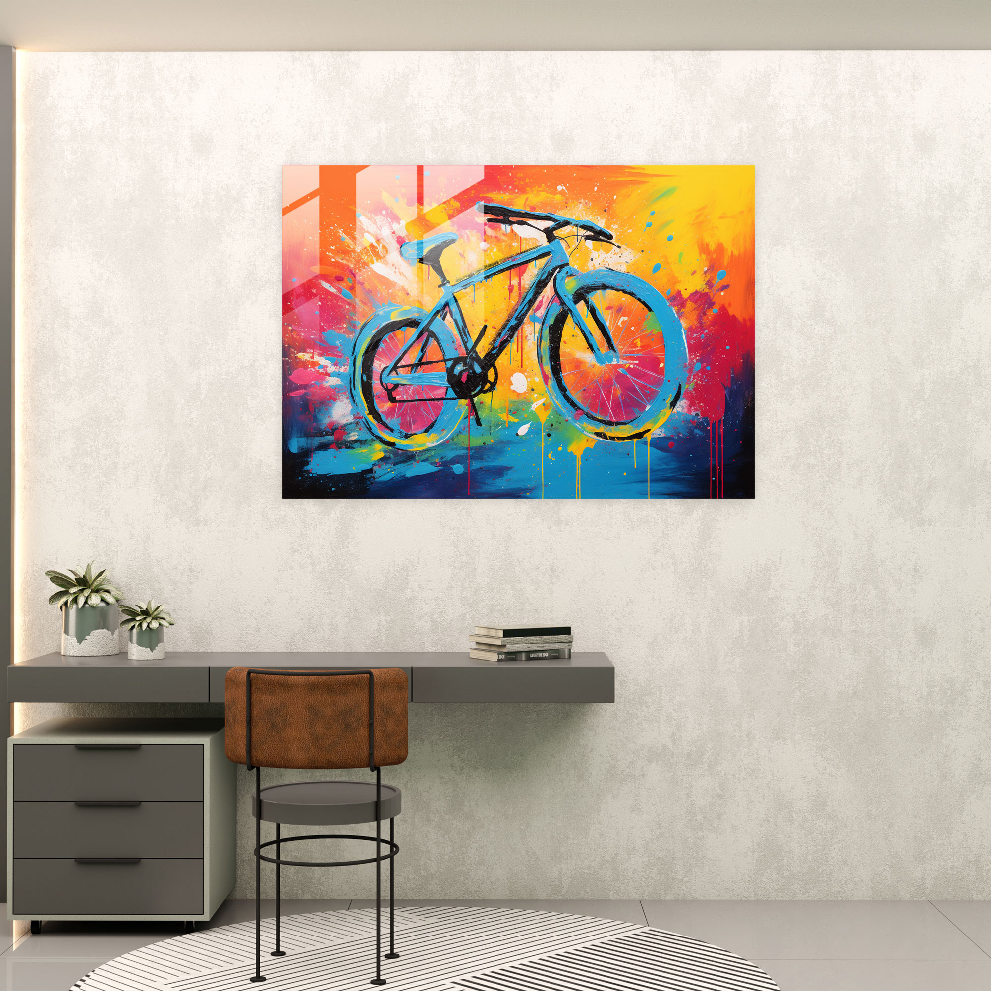 Bicycle Glass Wall Art - Bicycle, Bicycle, Glass Print, Bold Background