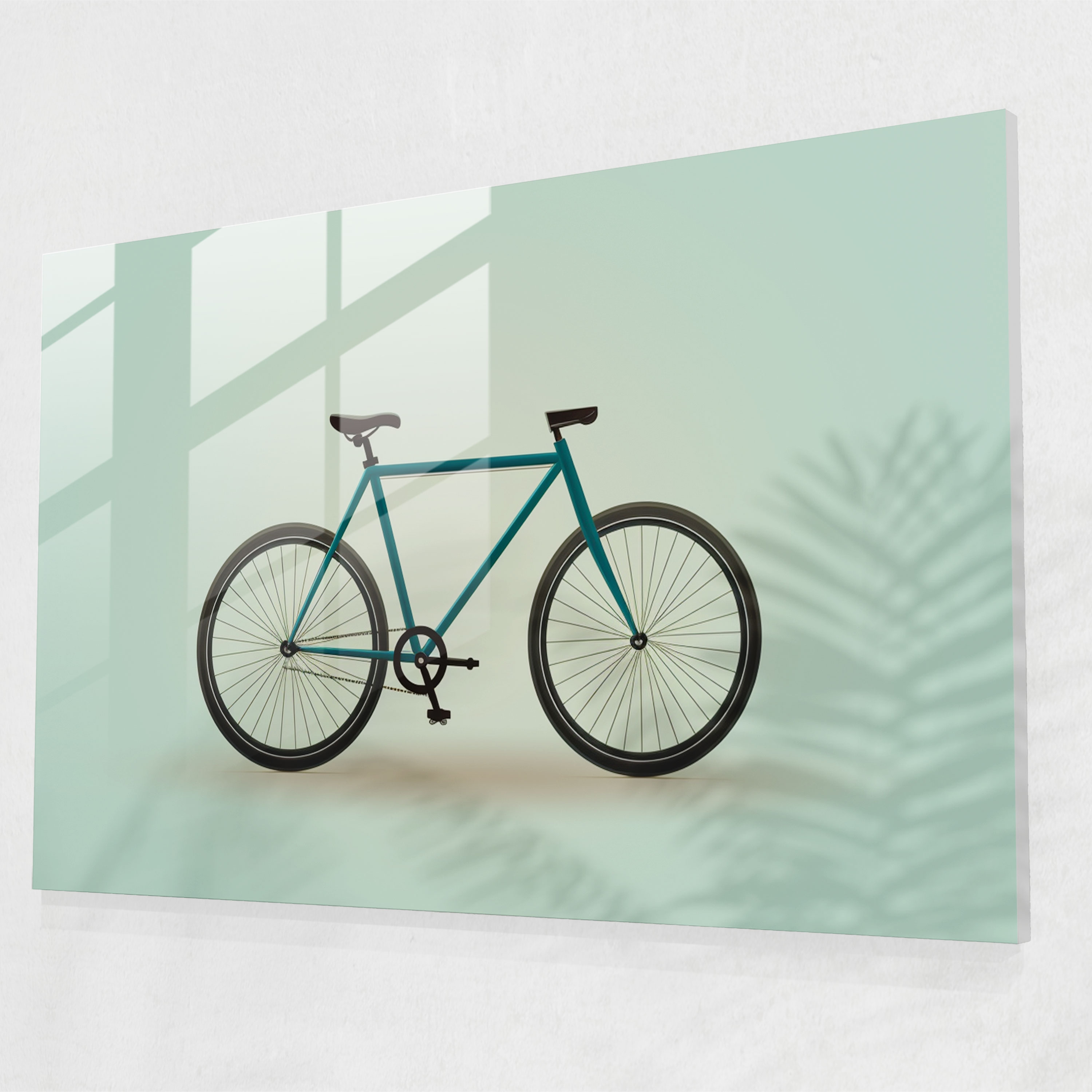 Minimalistic Bicycle Glass Print - Bicycle, Bicycle, Glass Print, Modern Art