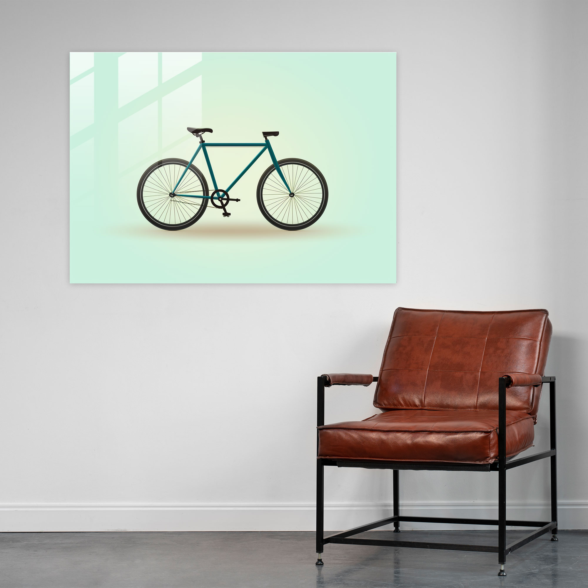 Minimalistic Bicycle Glass Print - Bicycle, Bicycle, Glass Print, Modern Art