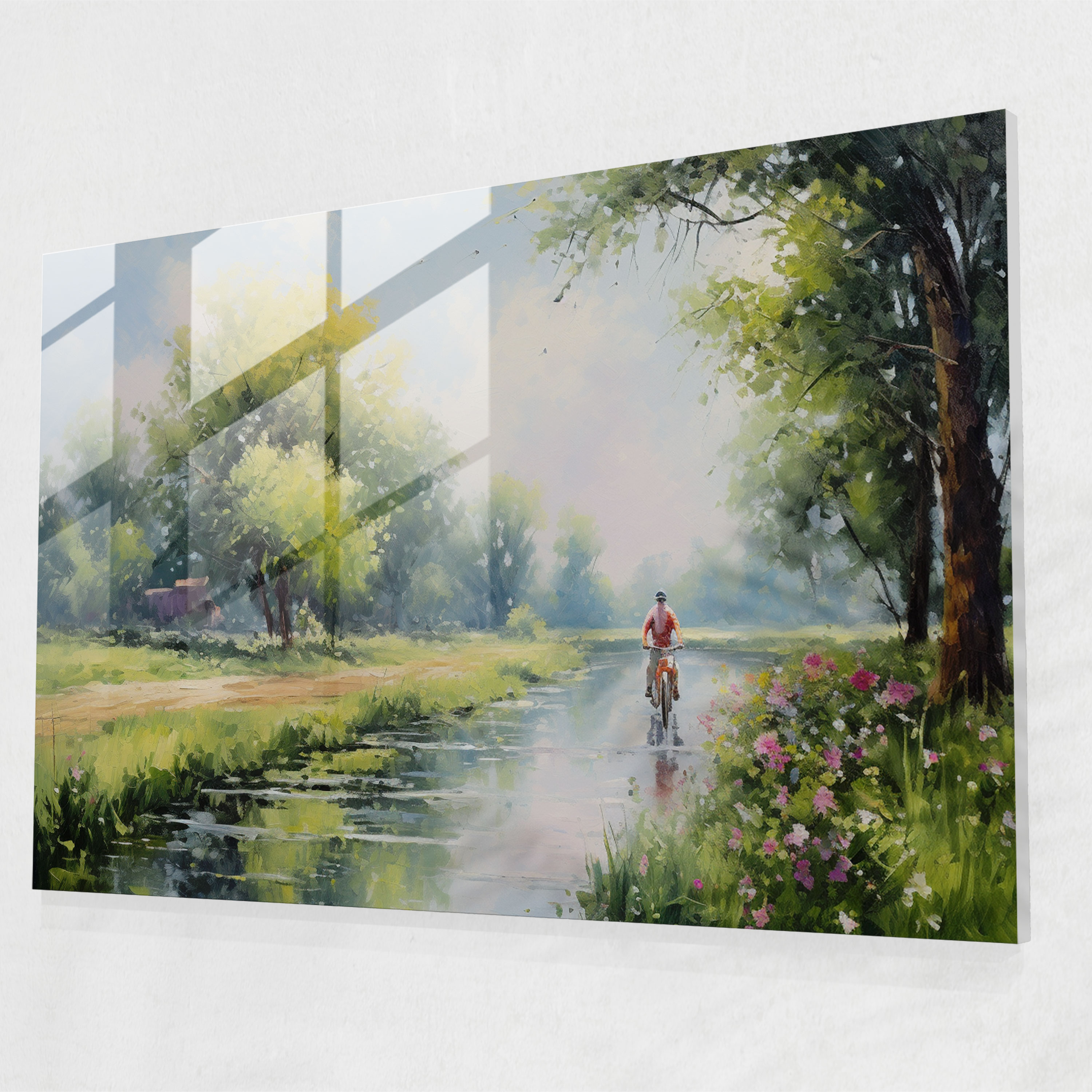 Bicycle Glass Art - Bicycle, Impressionist, Bicycle, Modern Art