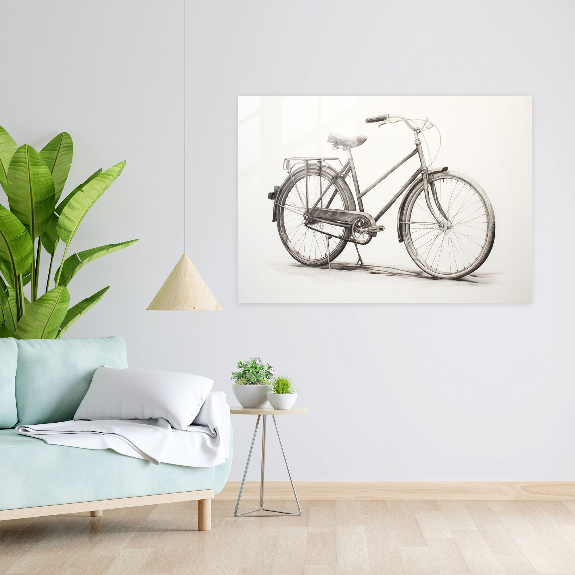 Bicycle Glass Art - Bicycle, Glass Wall Art, Wall Decoration, Modern Art
