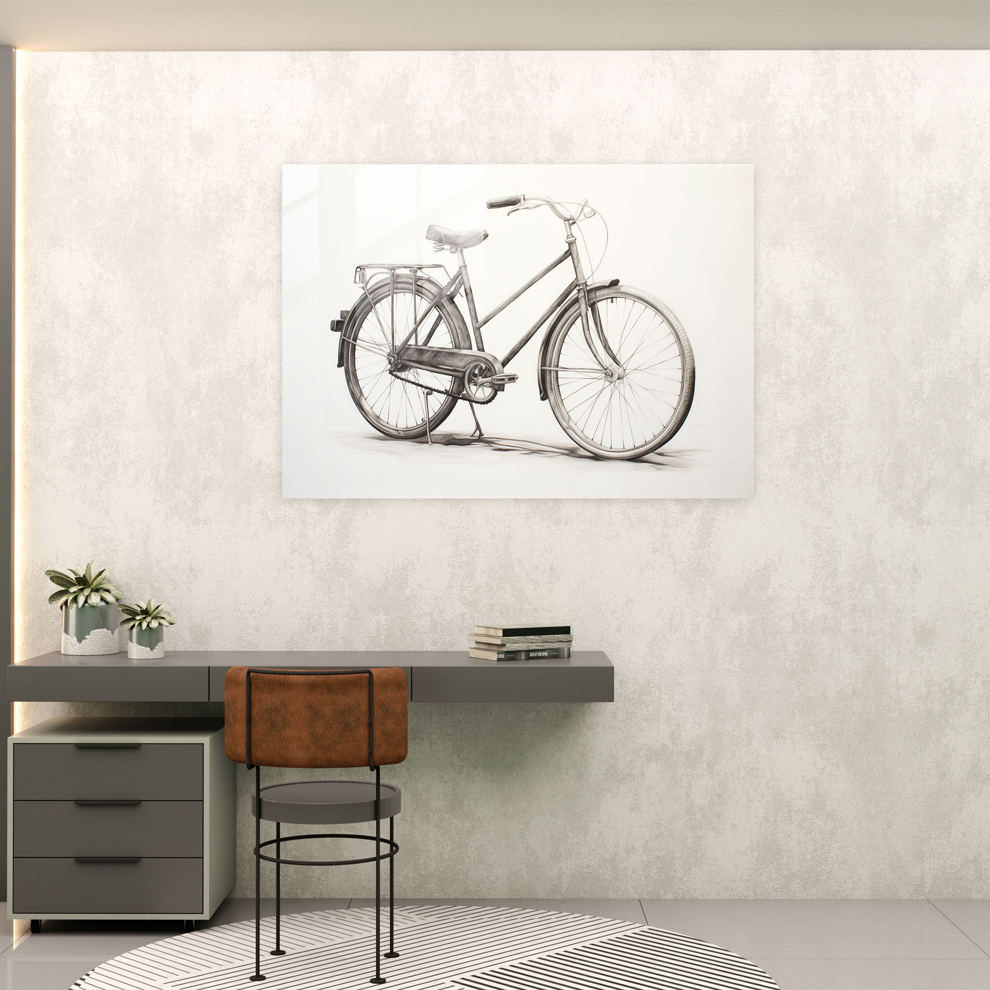 Bicycle Glass Art - Bicycle, Glass Wall Art, Wall Decoration, Modern Art