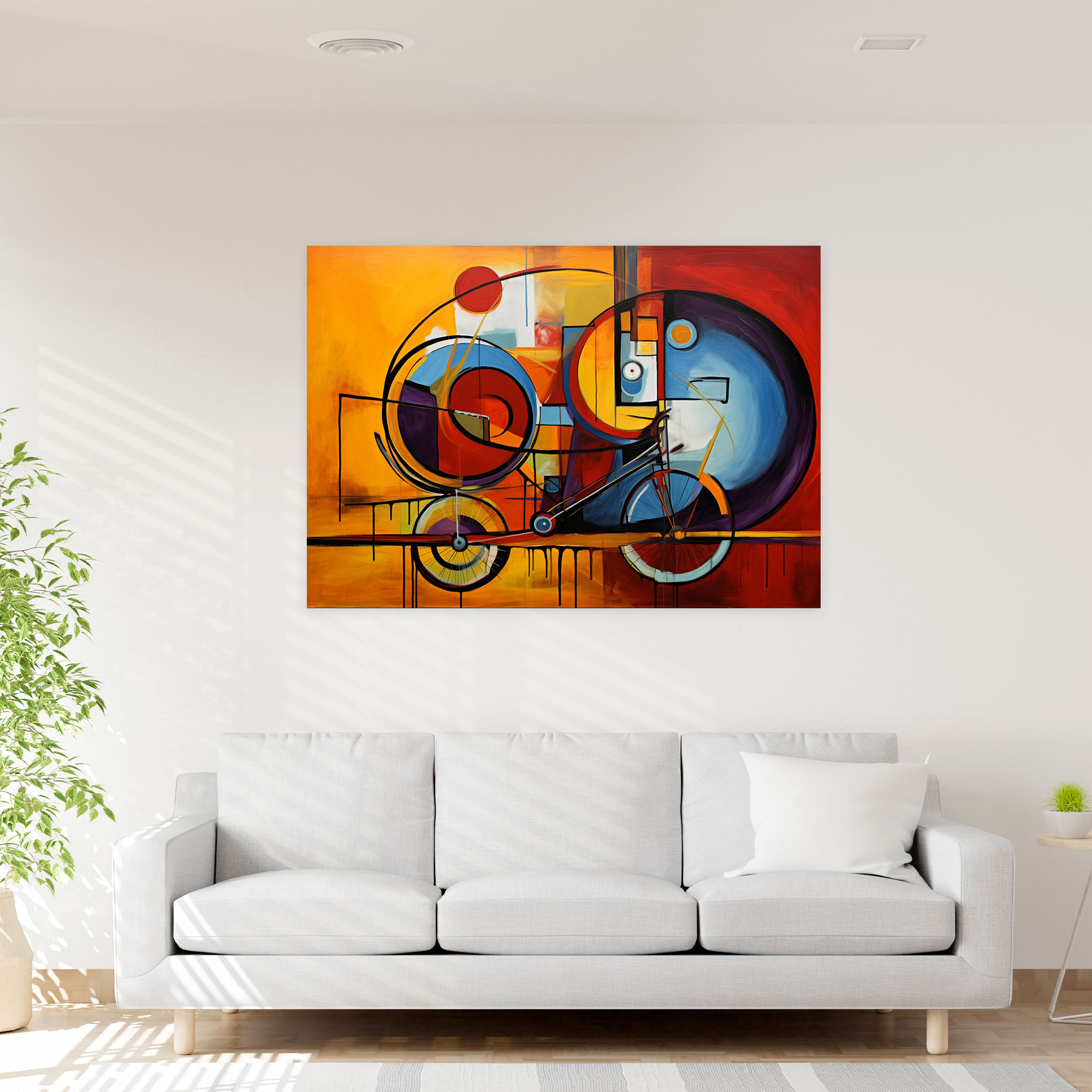 Bicycle Canvas Print - Bicycle, Abstract, Canvas Print, Stylized