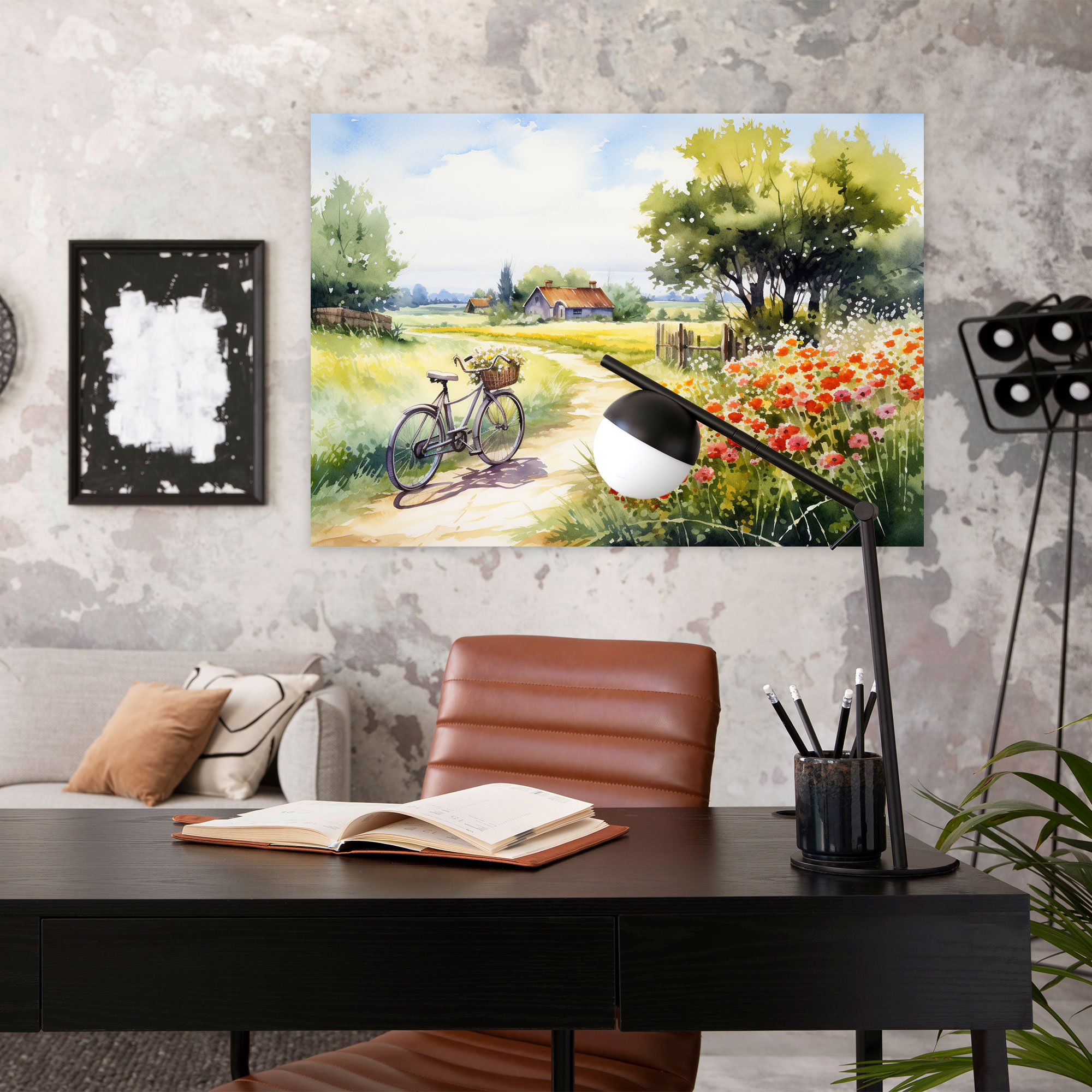 Bicycle Wall Art - Bicycle, Home Decoration, Countryside Landscape, Wall Art