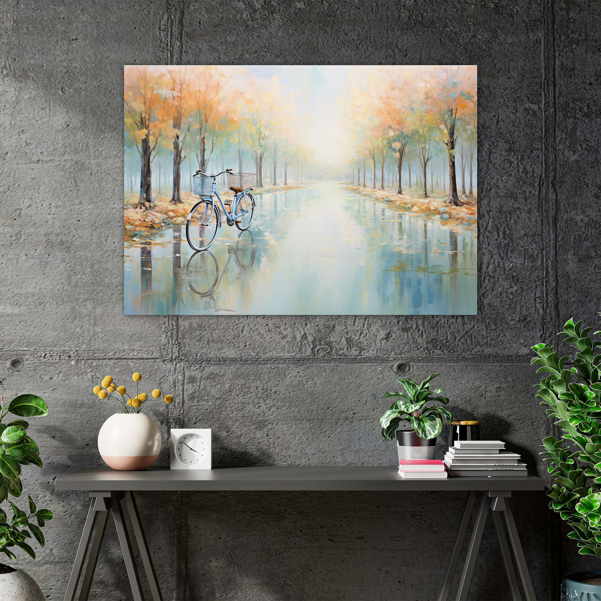 Impressionist Bicycle Canvas Print - Bicycle, Home Decoration, Serene, Bicycle