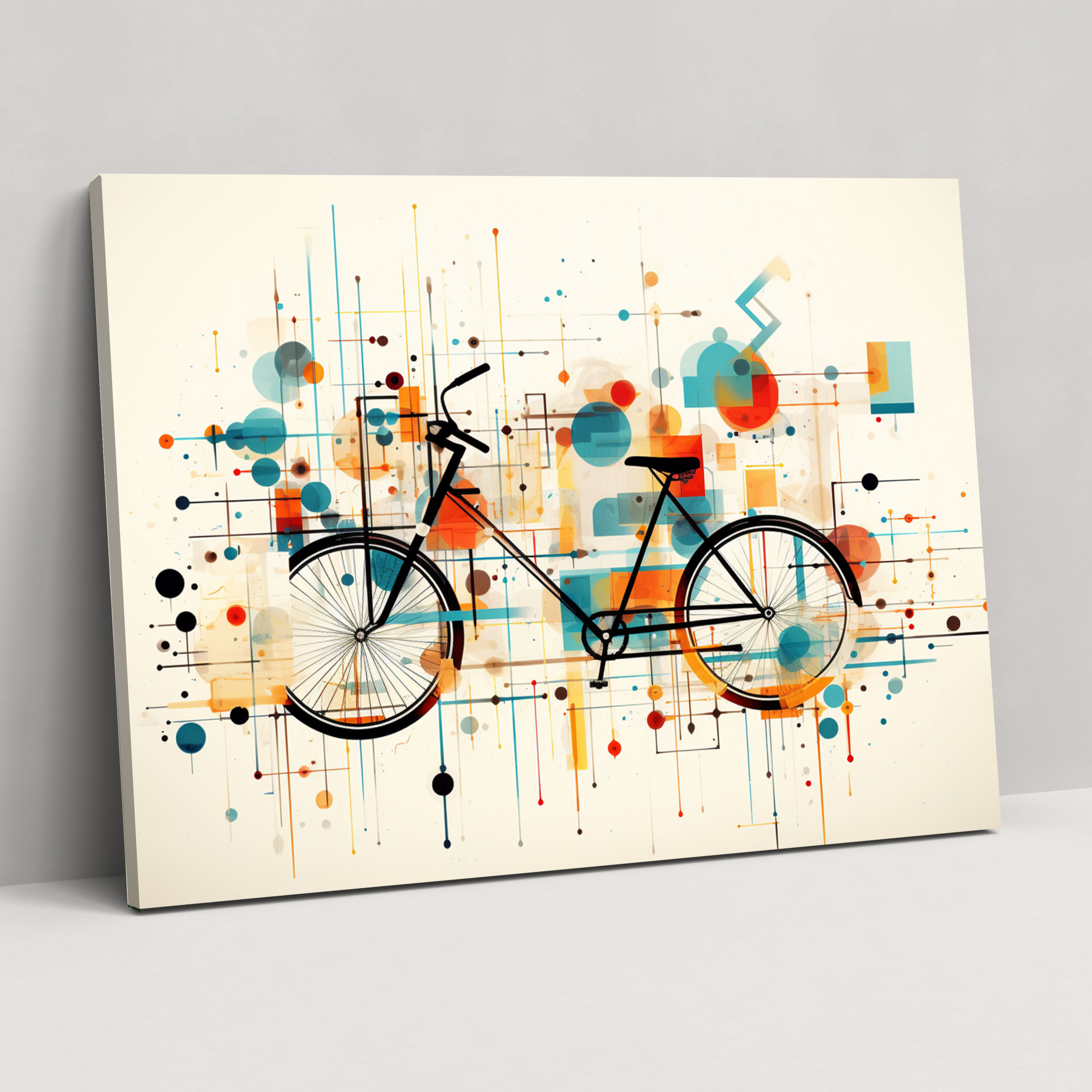 Geometric Bicycle Canvas Print - Bicycle, Unique Design, Canvas Print, Shapes And Patterns