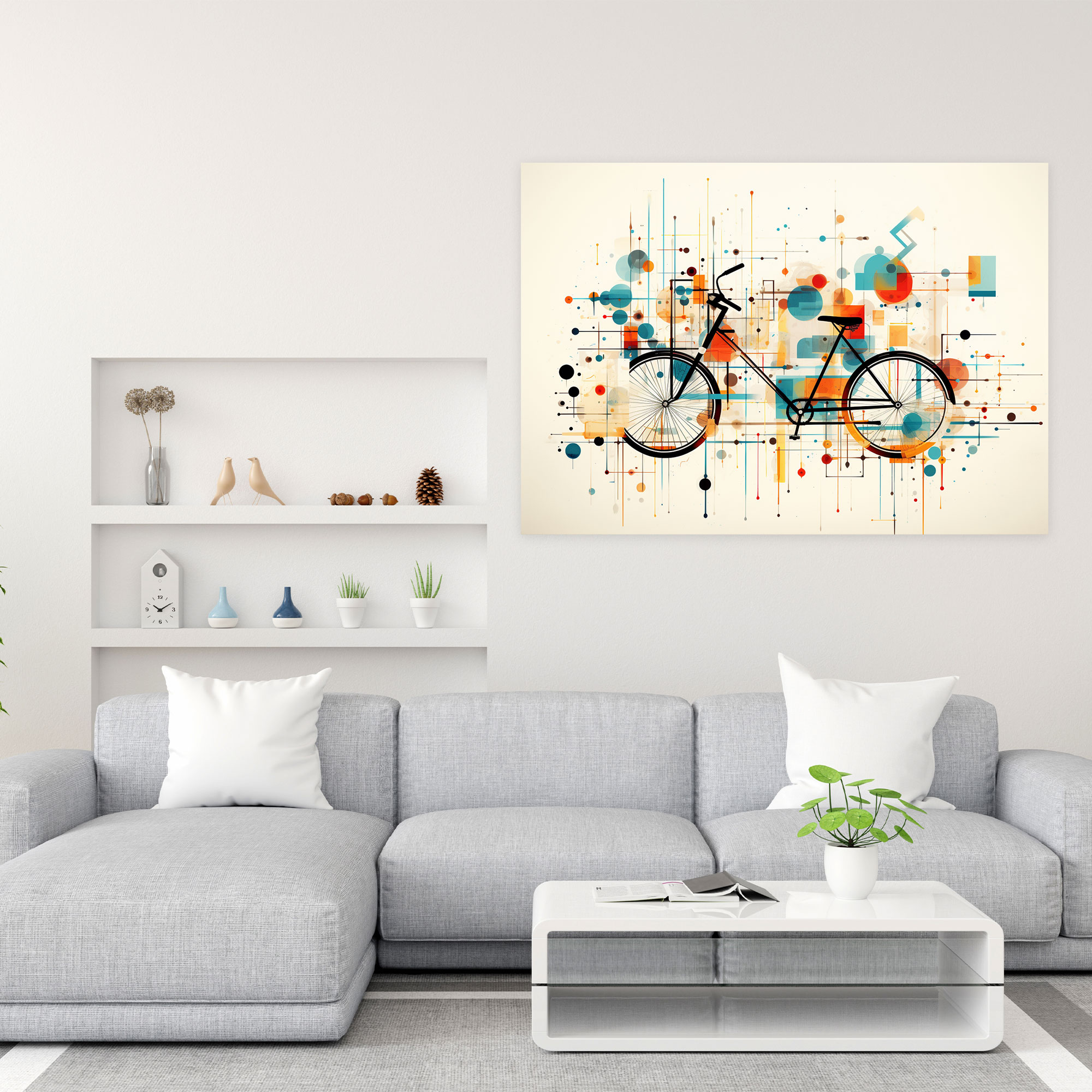Geometric Bicycle Canvas Print - Bicycle, Unique Design, Canvas Print, Shapes And Patterns