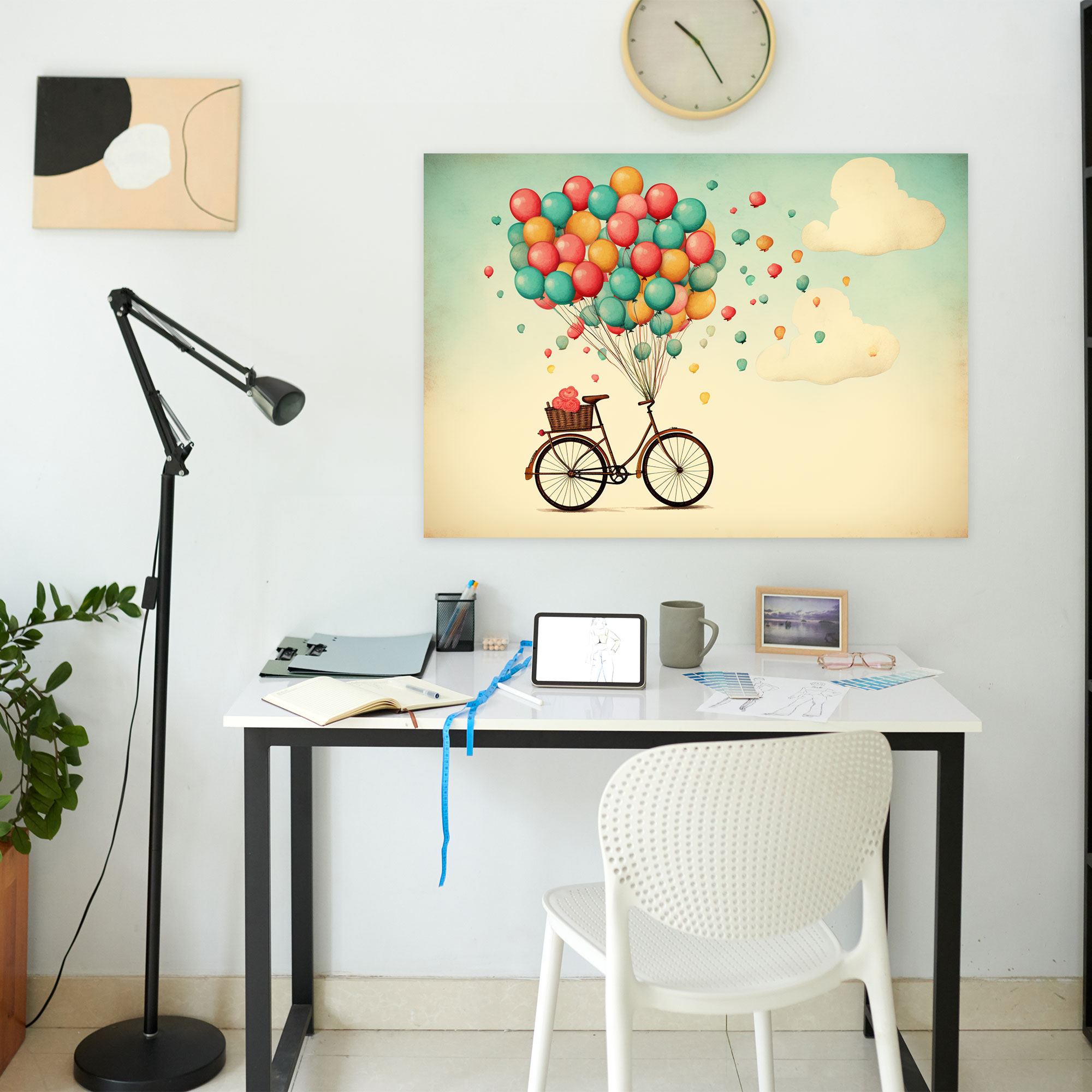 Whimsical Bicycle Wall Art - Bicycle, Delightful Atmosphere, Canvas Print, Imagination