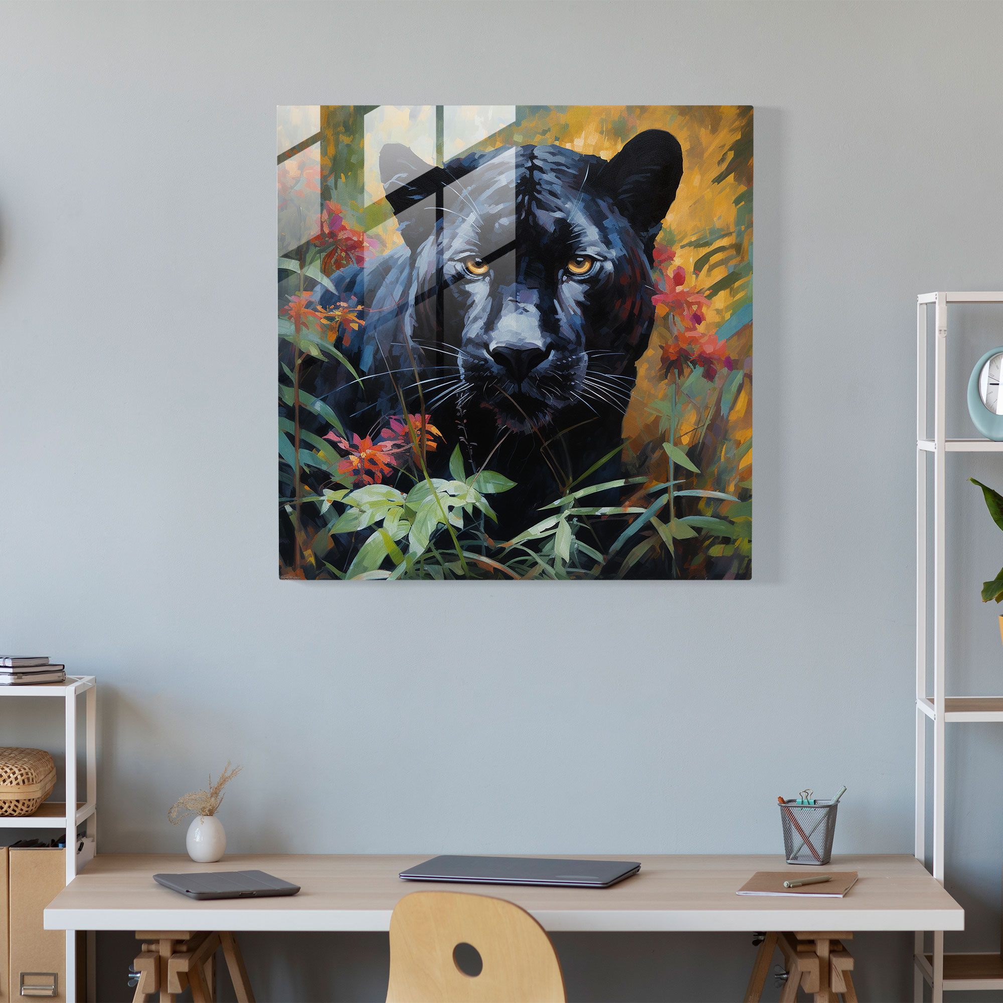 Black Panther Glass Print - Black Panther, Black Panther, Glass Wall Art, Glass Print