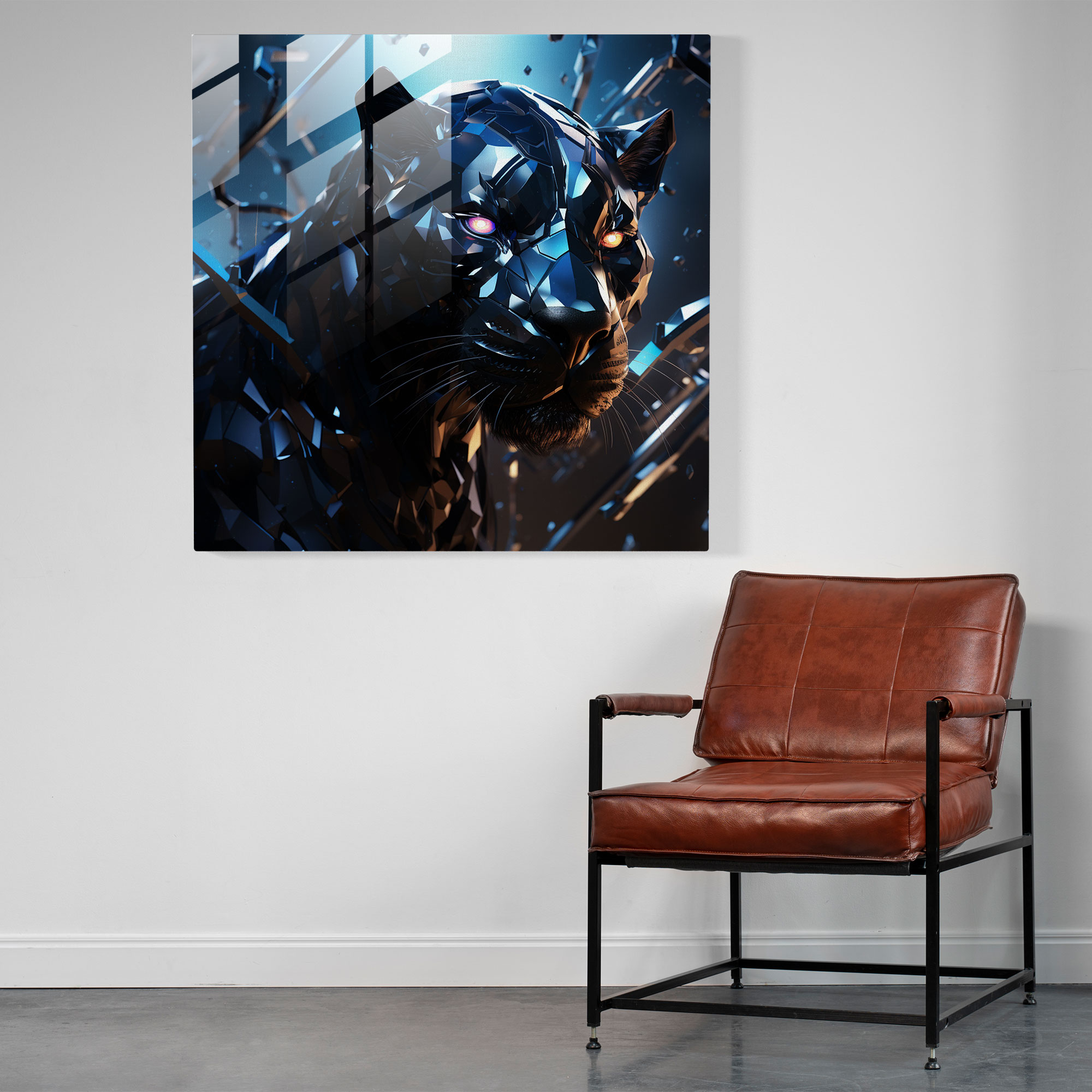Sci-Fi Splendor Black Panther Glass Print - Black Panther, Black Panther, Glass Art, Glass Wall Art