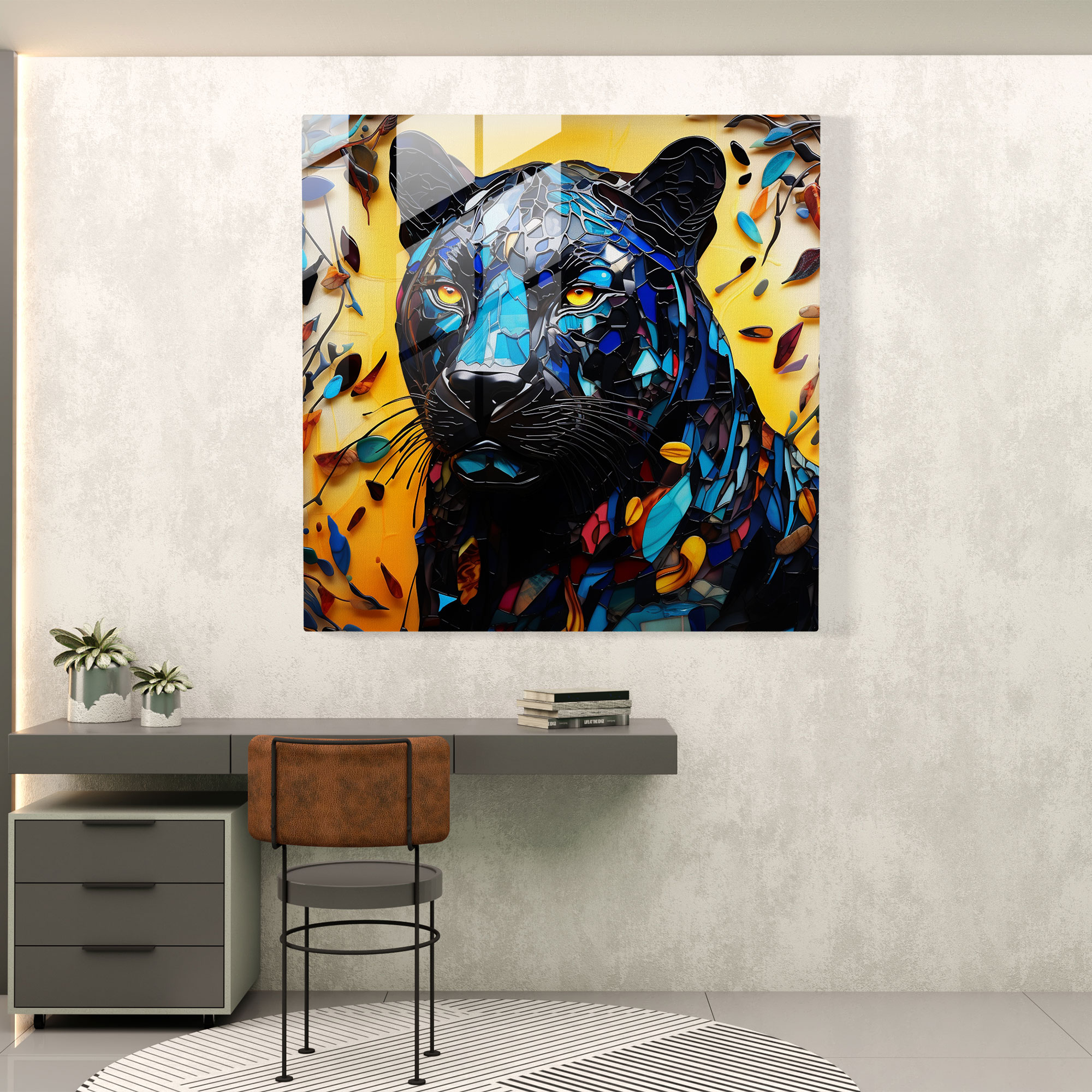 Black Panther Glass Print - Black Panther, Glass Wall Art, Glass Art, Wall Decoration