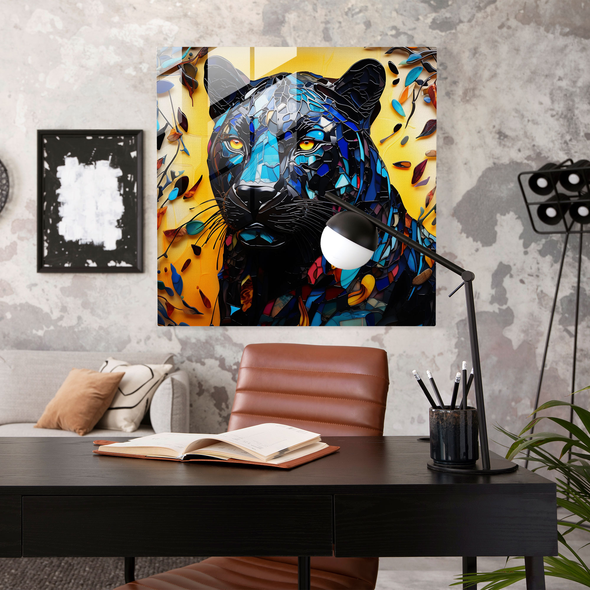 Black Panther Glass Print - Black Panther, Glass Wall Art, Glass Art, Wall Decoration