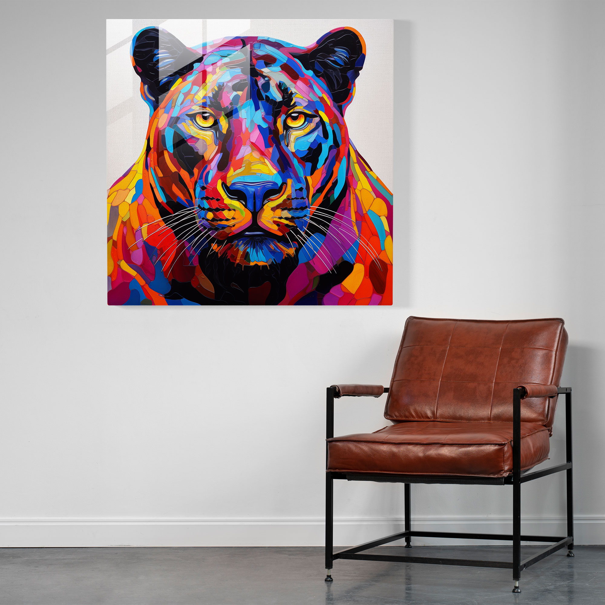 Pop Art Black Panther Glass Print - Black Panther, Modern Art, Glass Wall Art, Home Decoration