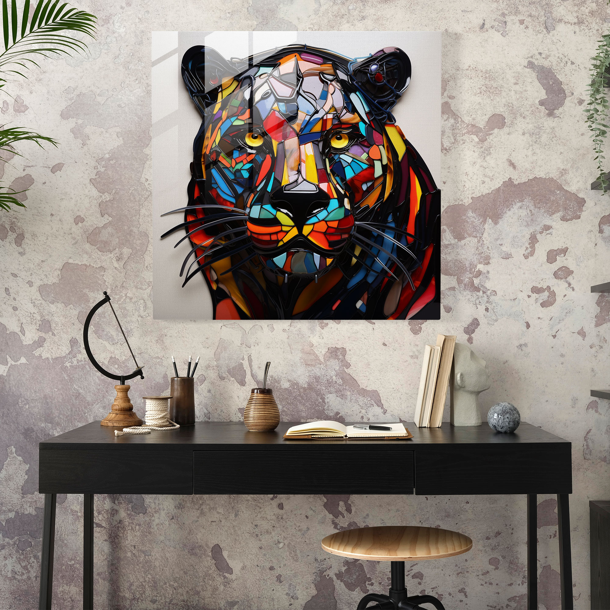 Fusion Black Panther Glass Print - Black Panther, Home Decoration, Modern Art, Glass Wall Art