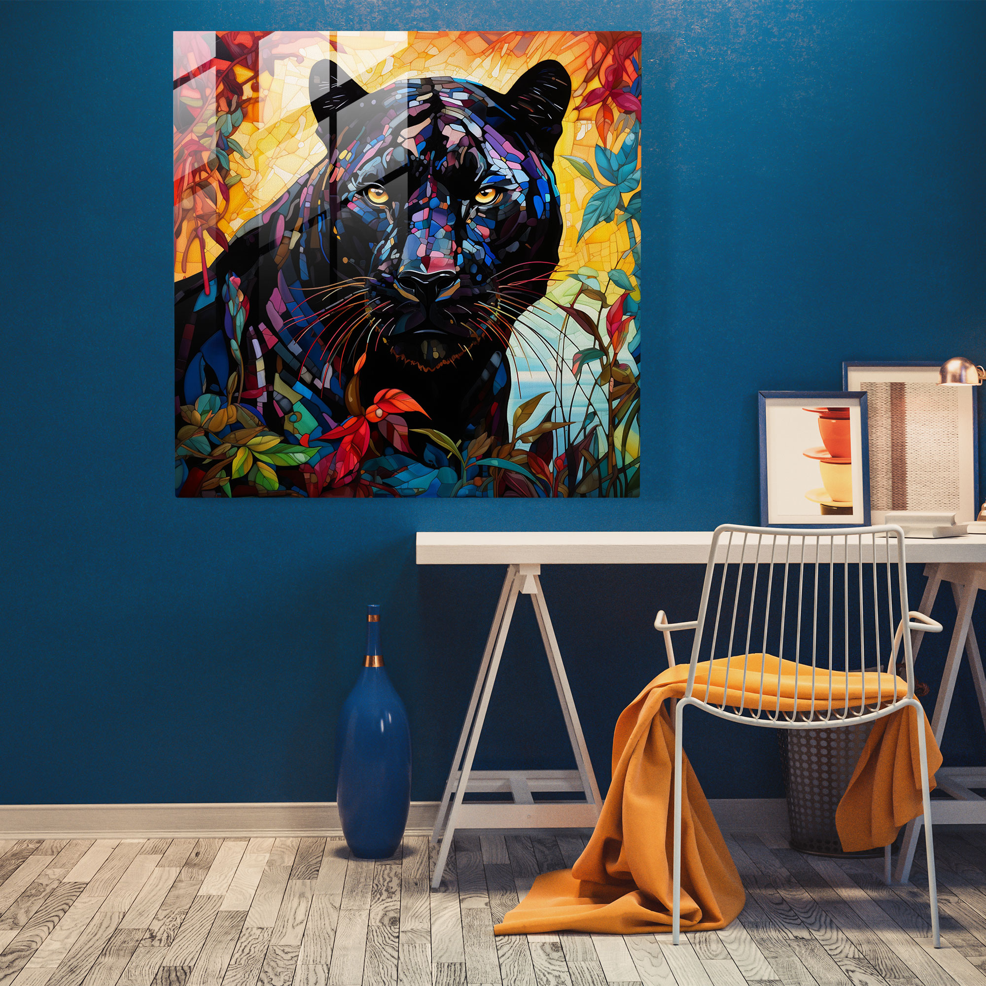 Black Panther Glass Print - Black Panther, Home Decoration, Glass Wall Art, Glass Art