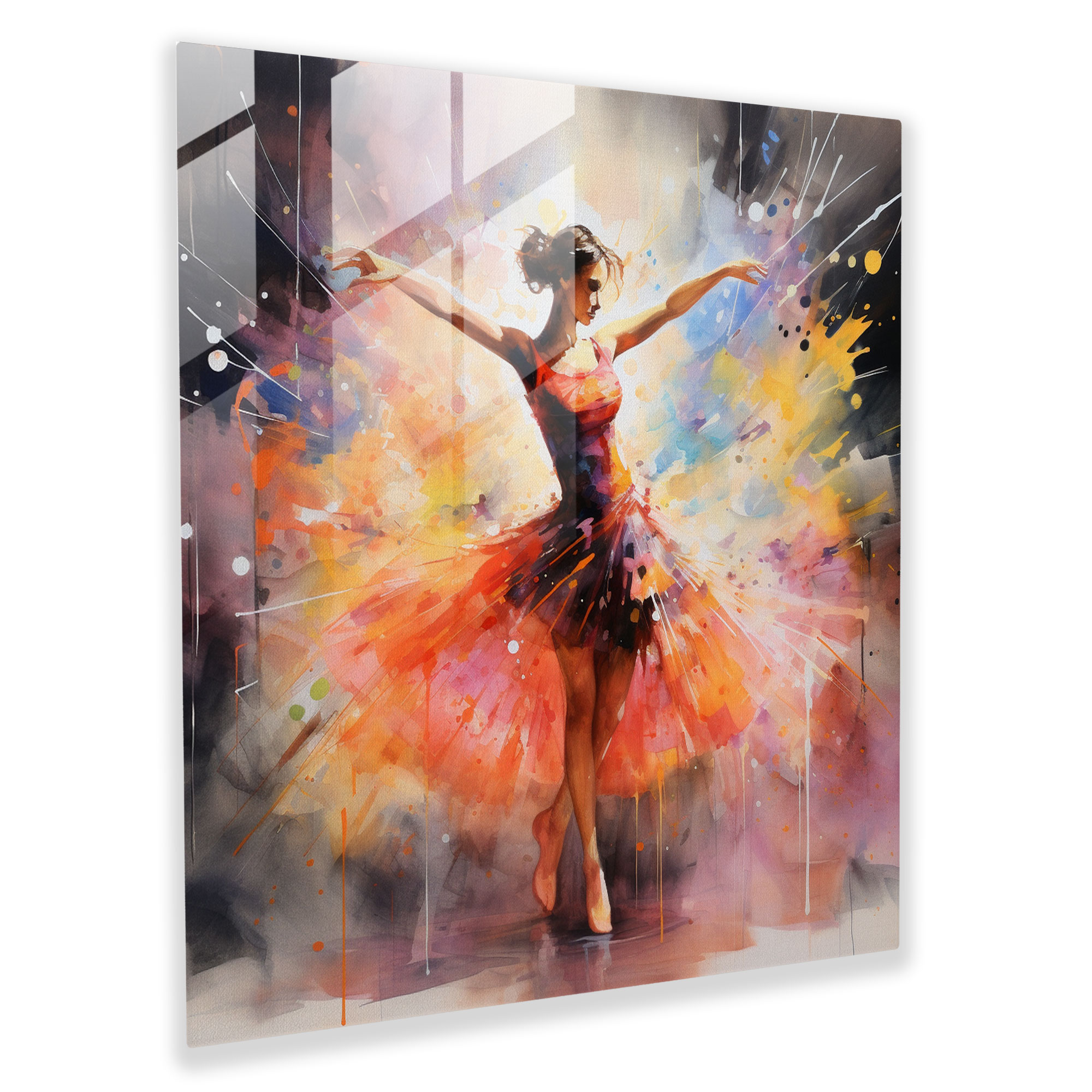 Ballerina Dreams Glass Print - Ballerina, Stage, Wall Decoration, Home Decoration