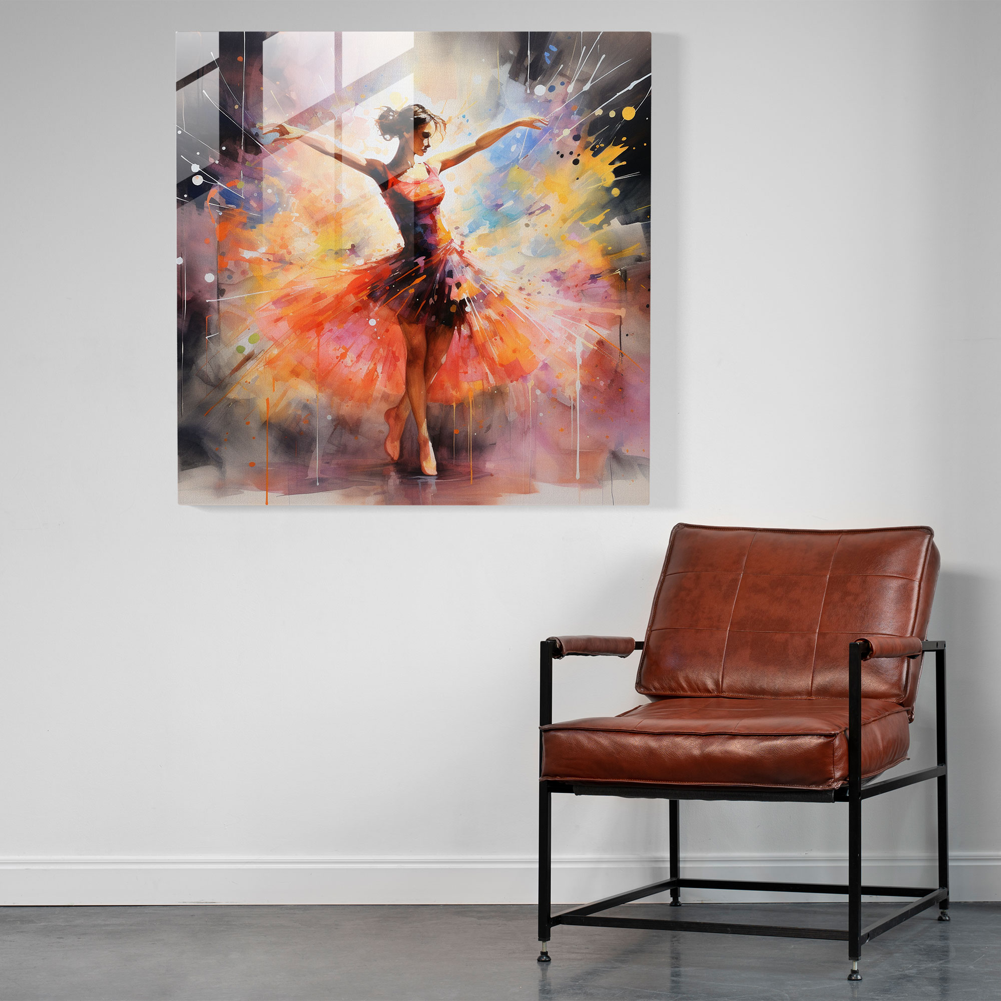 Ballerina Dreams Glass Print - Ballerina, Stage, Wall Decoration, Home Decoration