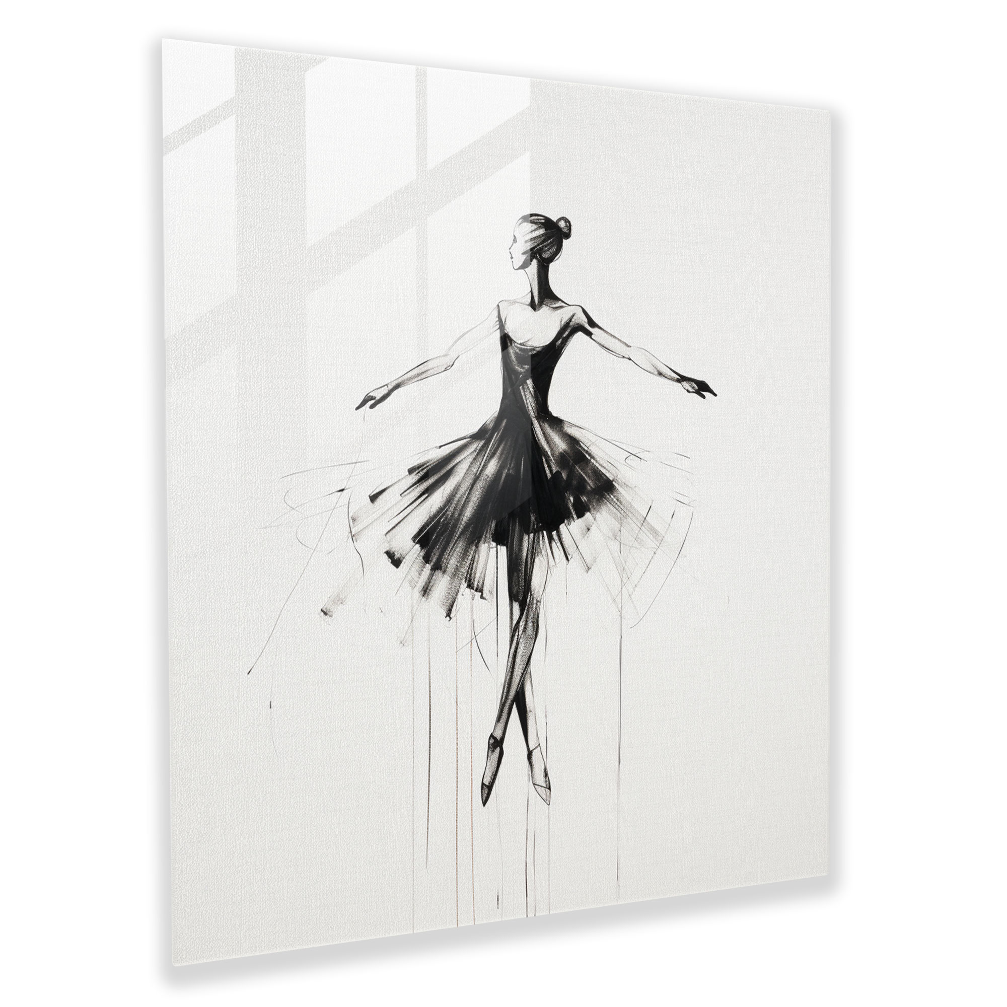Ballerina Essence Glass Print - Ballerina, Glass Wall Art, Minimalist, Home Decoration