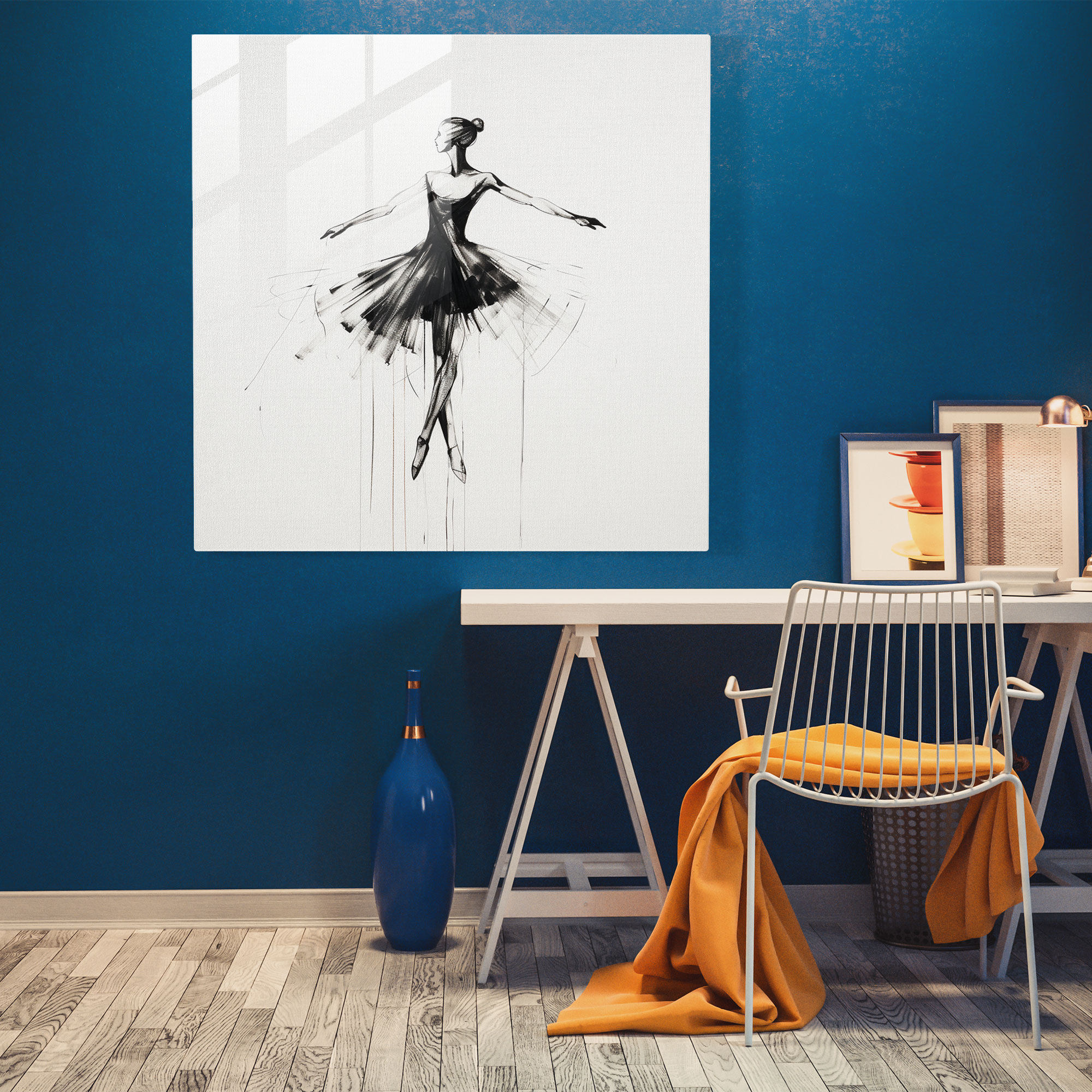 Ballerina Essence Glass Print - Ballerina, Glass Wall Art, Minimalist, Home Decoration