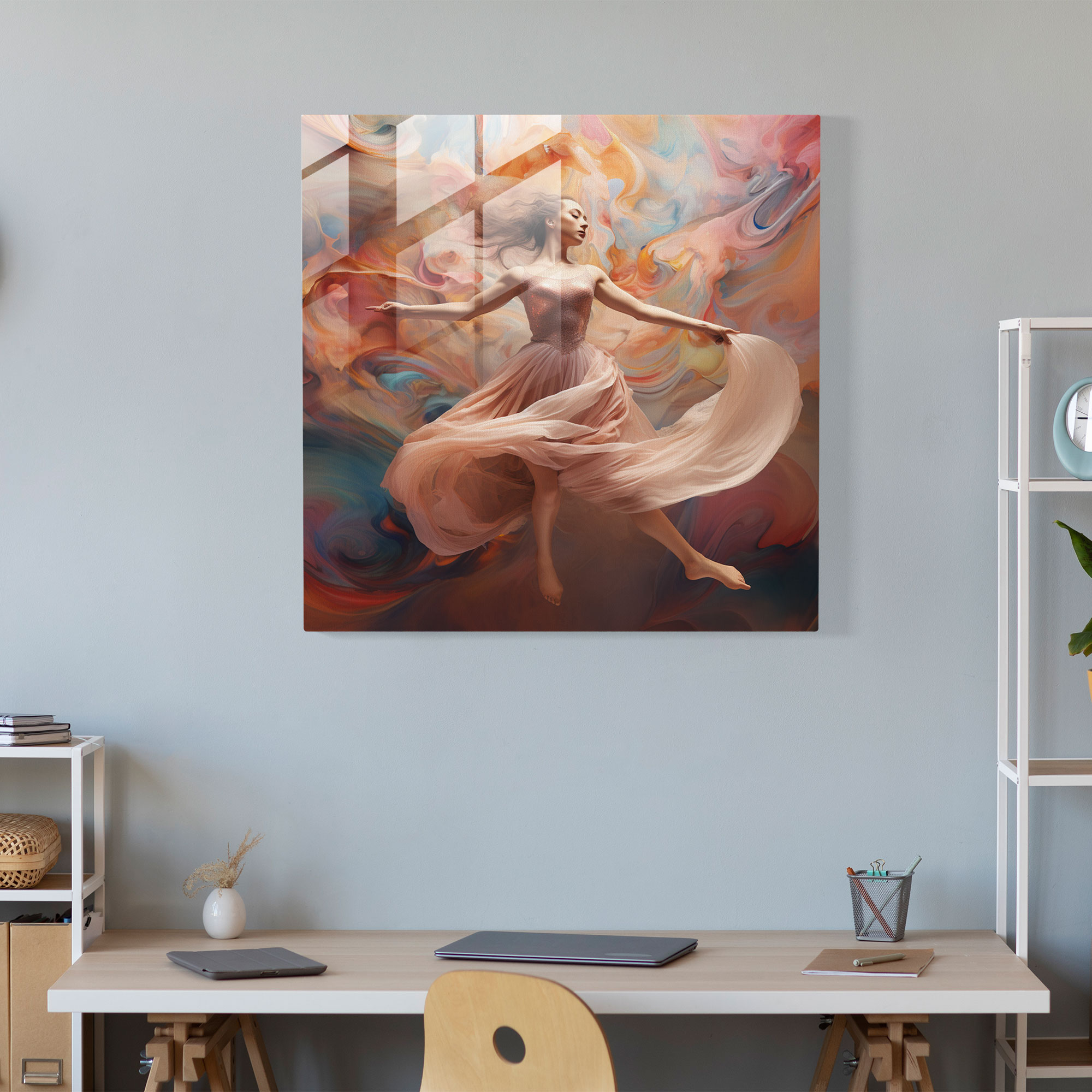 Ballerina Serenity Glass Print - Ballerina, Glass Wall Art, Digital Art, Wall Decoration