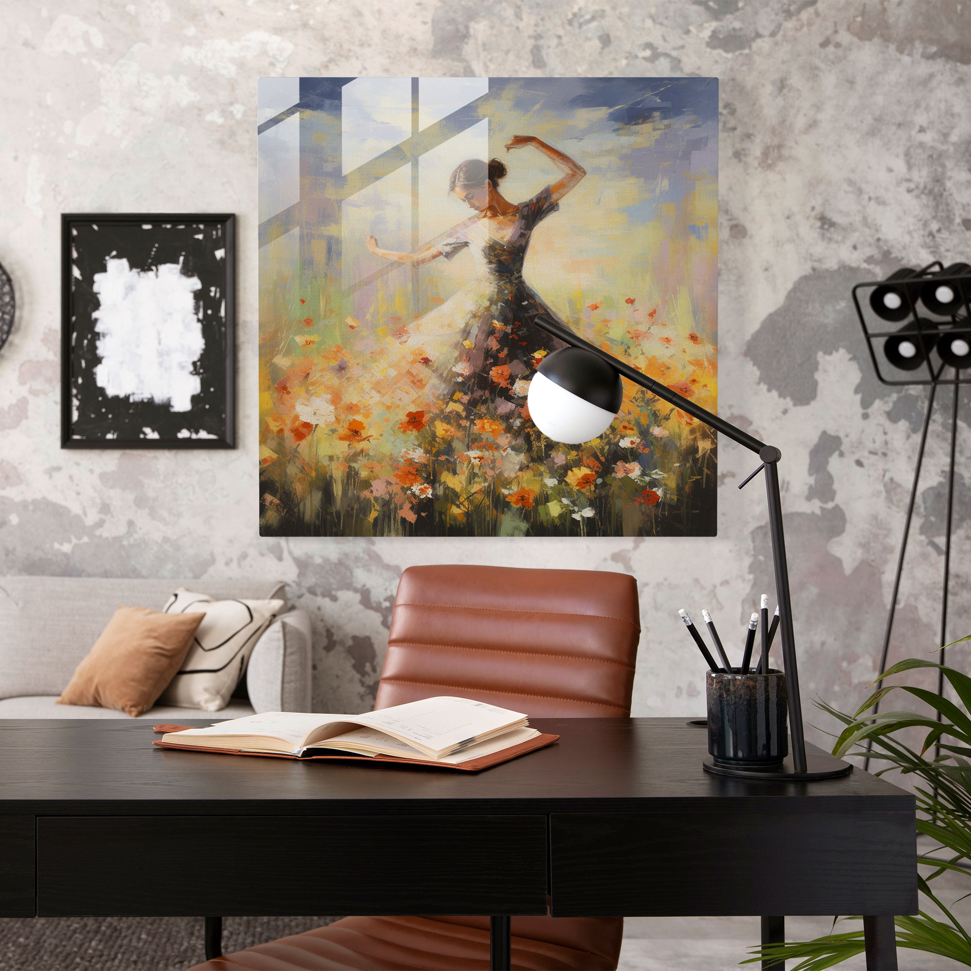 Ballerina Whimsy Glass Print - Ballerina, Twirling, Glass Print, Wall Decoration