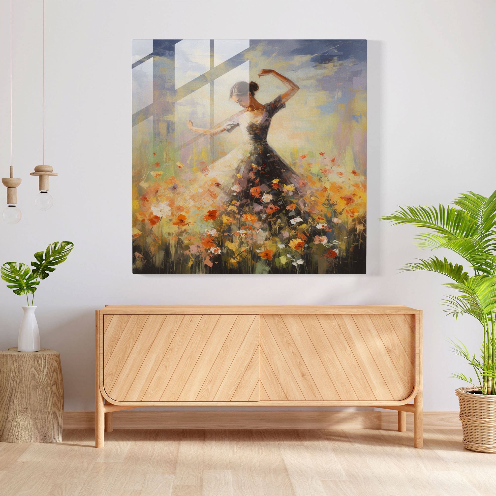 Ballerina Whimsy Glass Print - Ballerina, Twirling, Glass Print, Wall Decoration