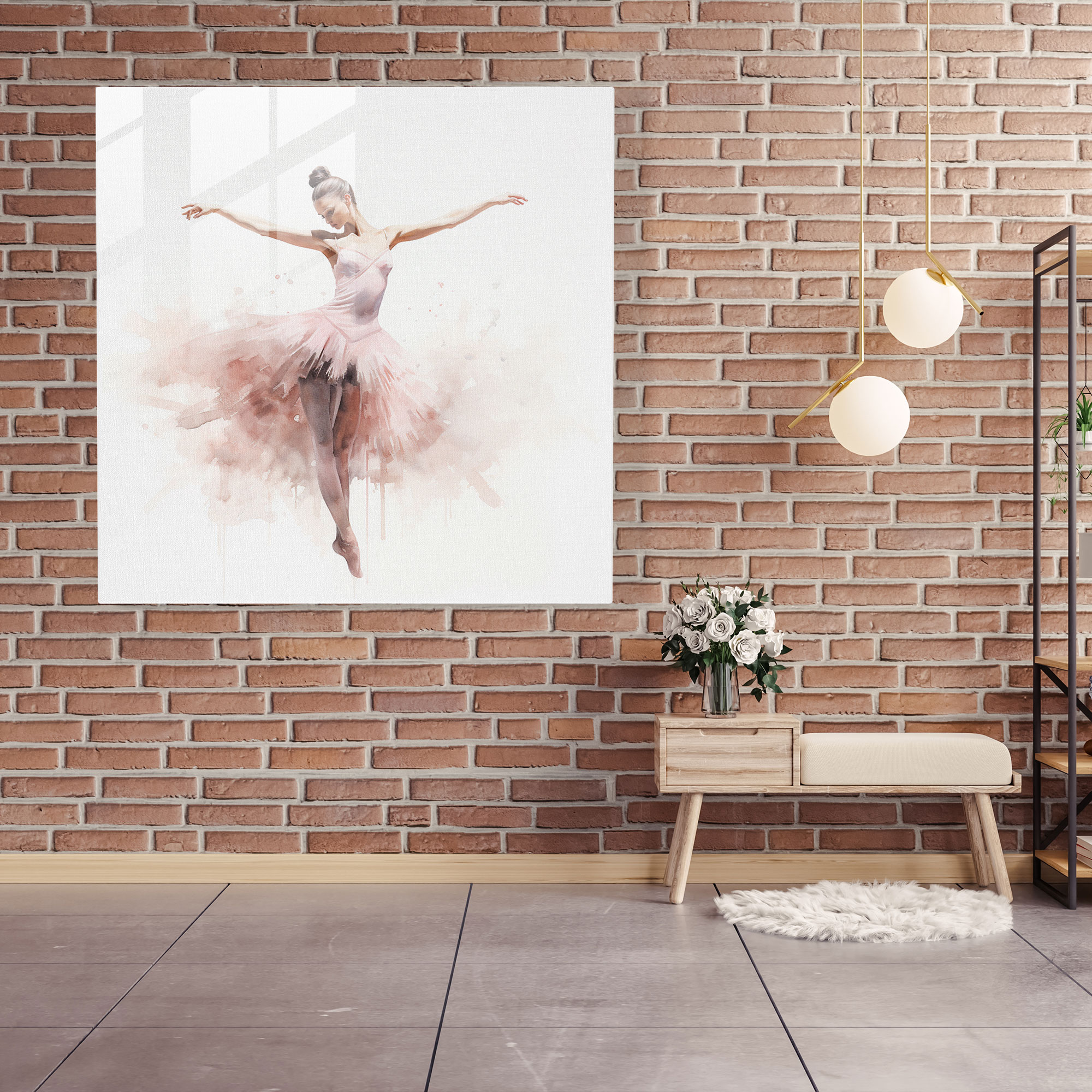 Ballerina Dreams Glass Print - Ballerina, Glass Wall Art, Wall Decoration, Pastel
