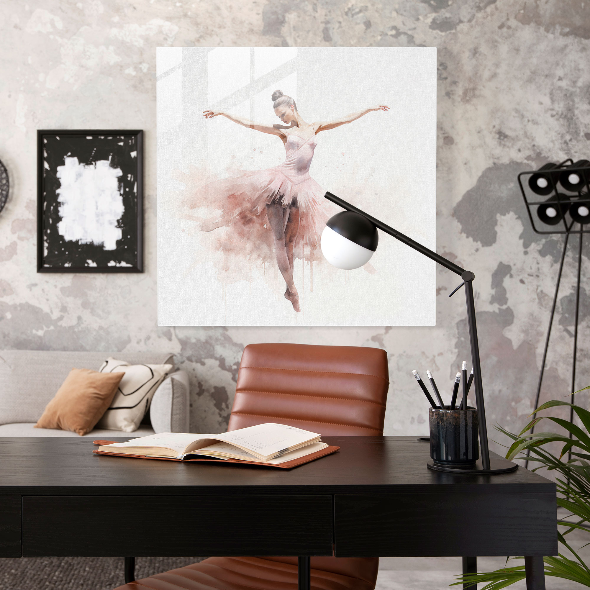 Ballerina Dreams Glass Print - Ballerina, Glass Wall Art, Wall Decoration, Pastel