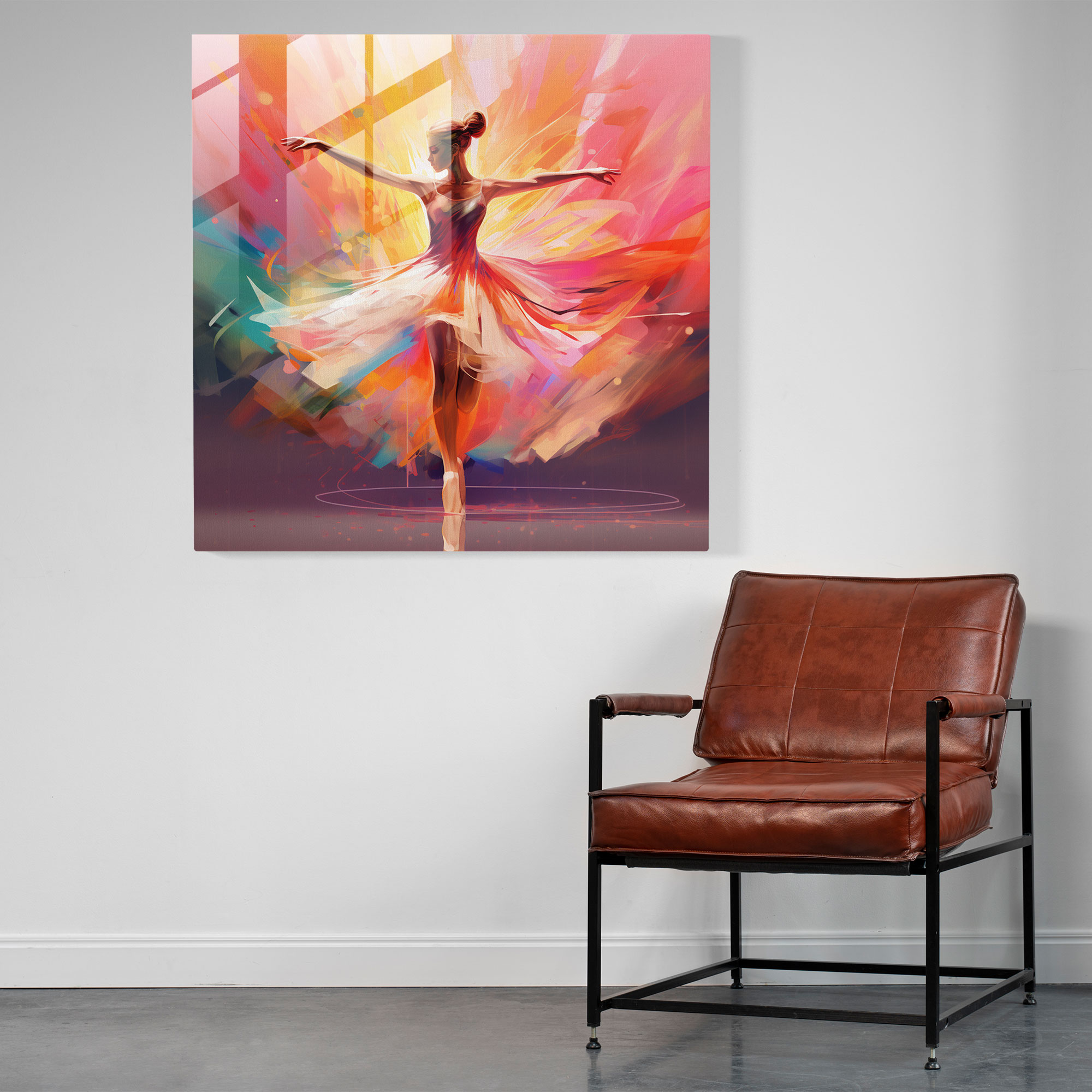 Vibrant Ballerina Glass Print - Ballerina, Modern Art, Vibrant, Home Decoration