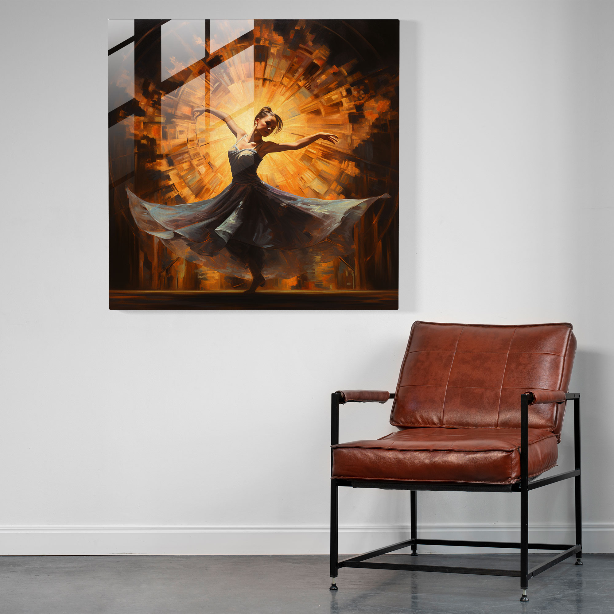 Enchanting Ballerina Glass Print - Ballerina, Ballerina, Home Decoration, Oil Painting