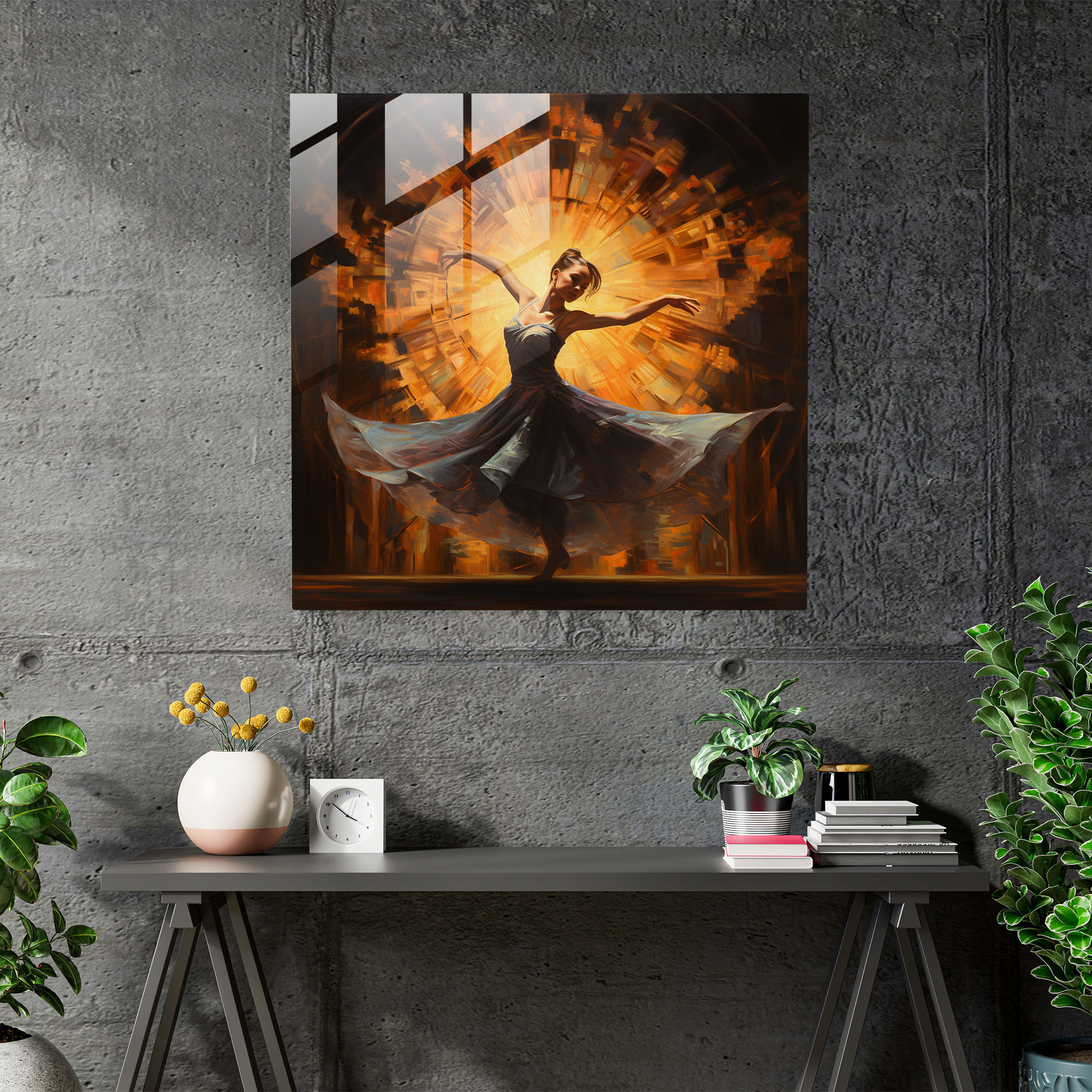 Enchanting Ballerina Glass Print - Ballerina, Ballerina, Home Decoration, Oil Painting