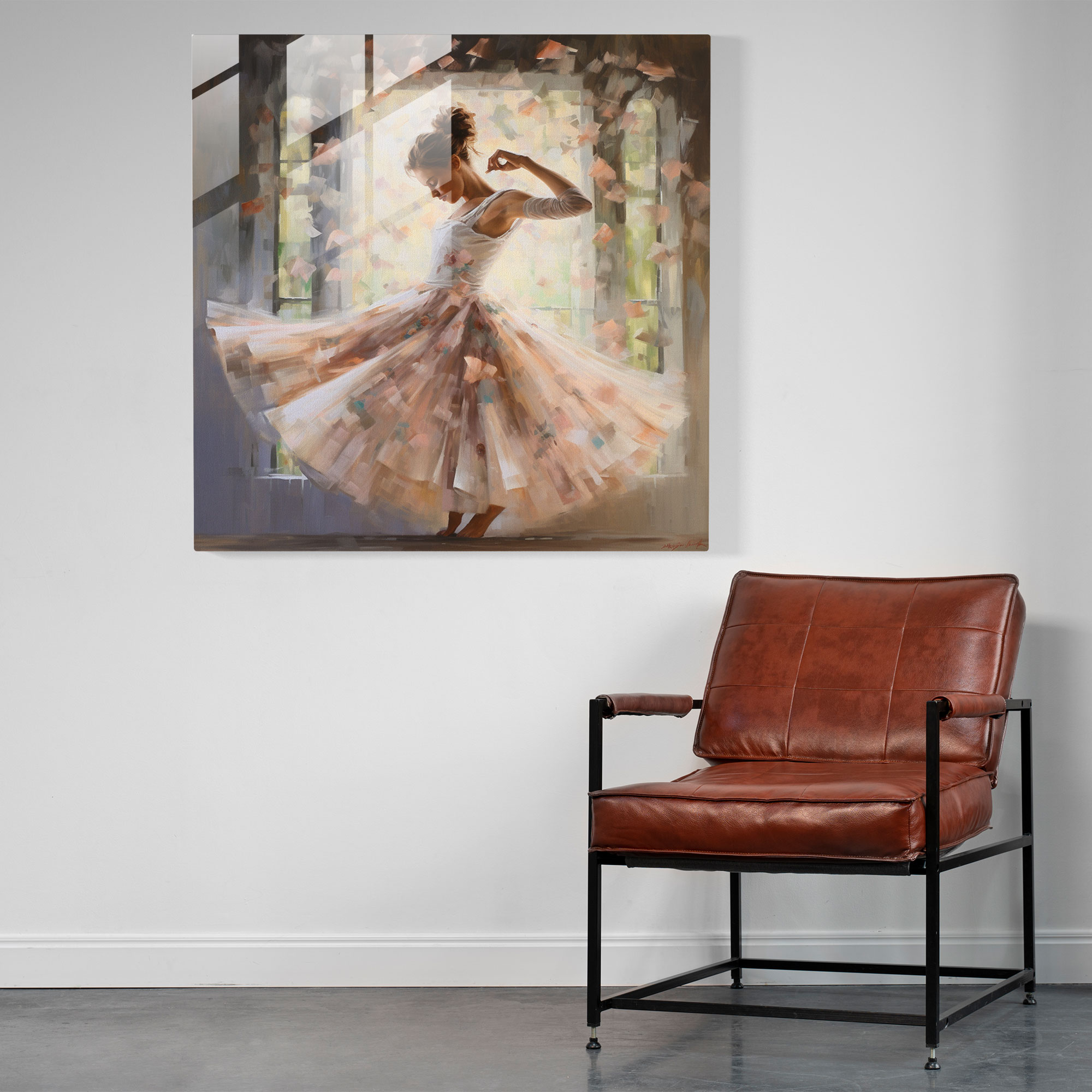 Ethereal Ballerina Glass Print - Ballerina, Glass Print, Brushstrokes, Impressionist