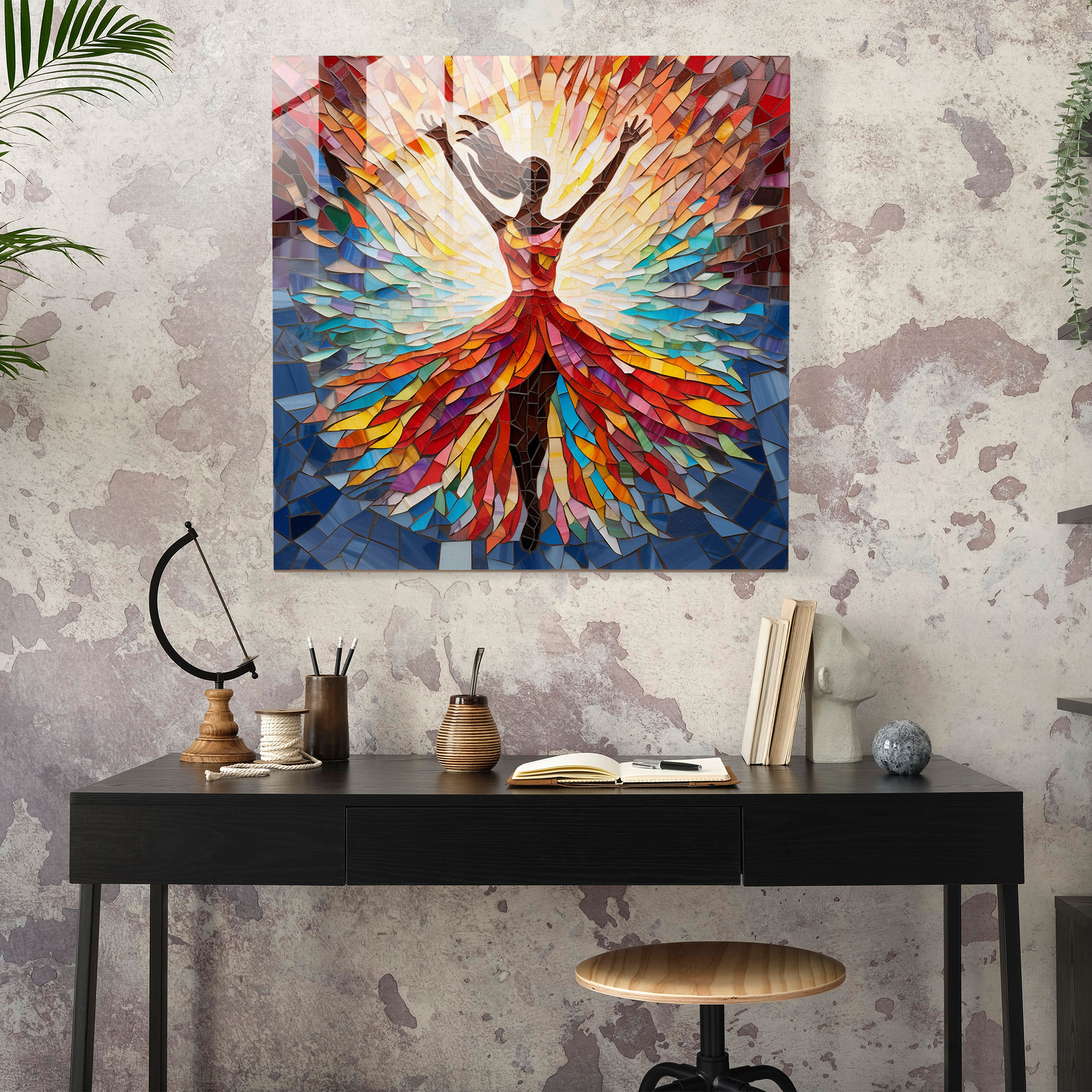 Stained Glass Ballerina Glass Print - Ballerina, Glass Print, Ballerina, Glass Wall Art